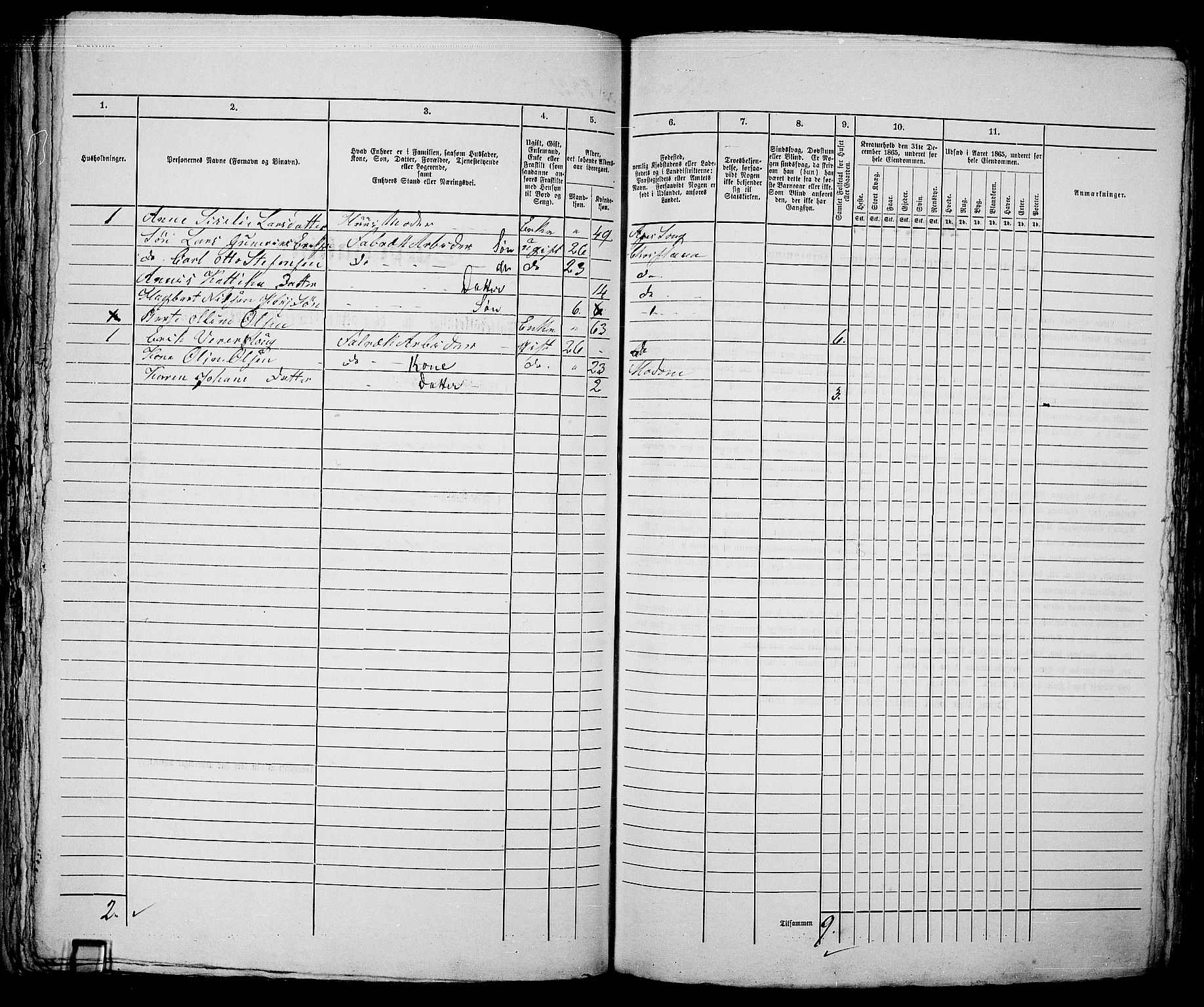 RA, Folketelling 1865 for 0301 Kristiania kjøpstad, 1865, s. 5171