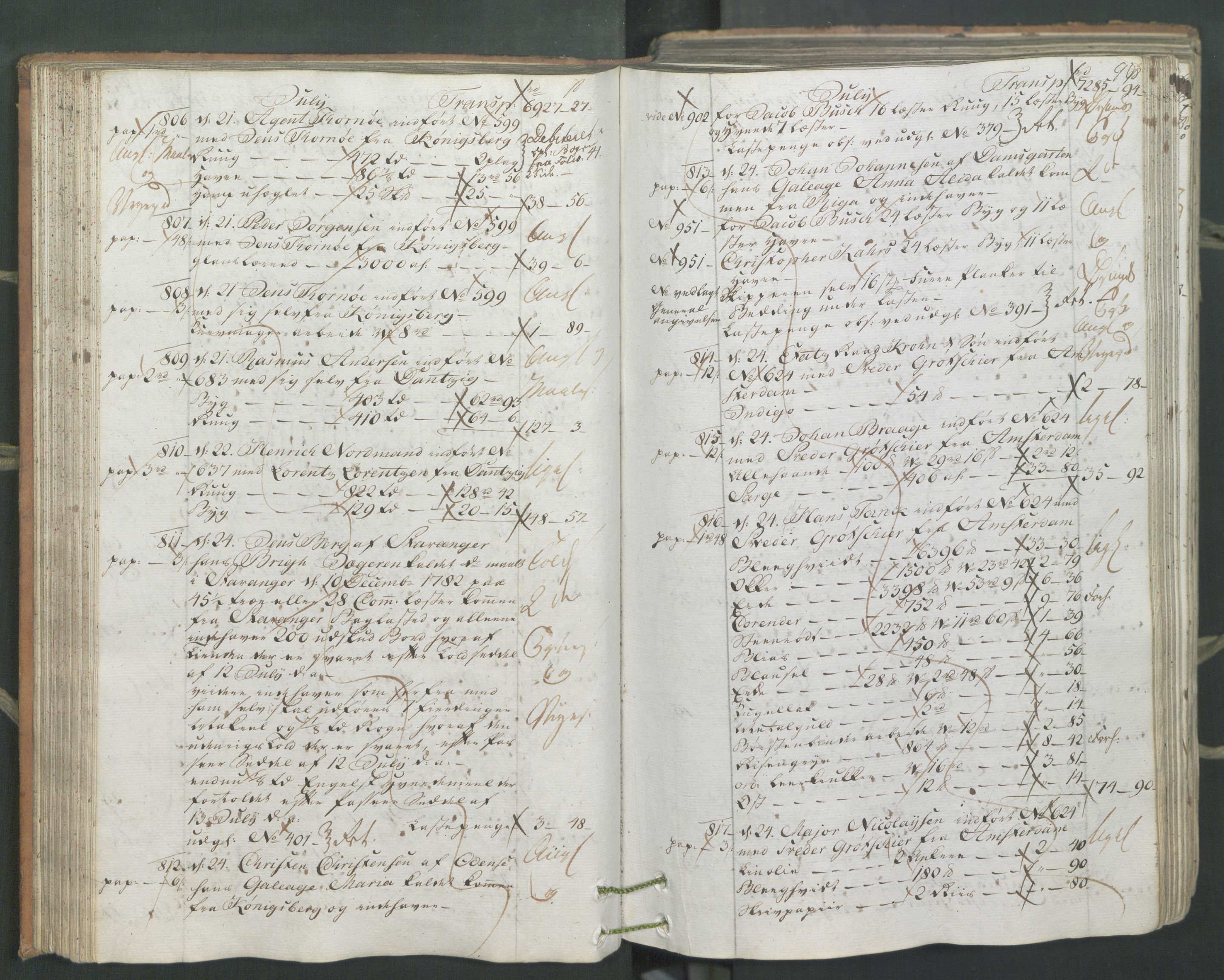 Generaltollkammeret, tollregnskaper, AV/RA-EA-5490/R26/L0222/0001: Tollregnskaper Bergen A / Inngående hovedtollbok, 1786, s. 89b-90a