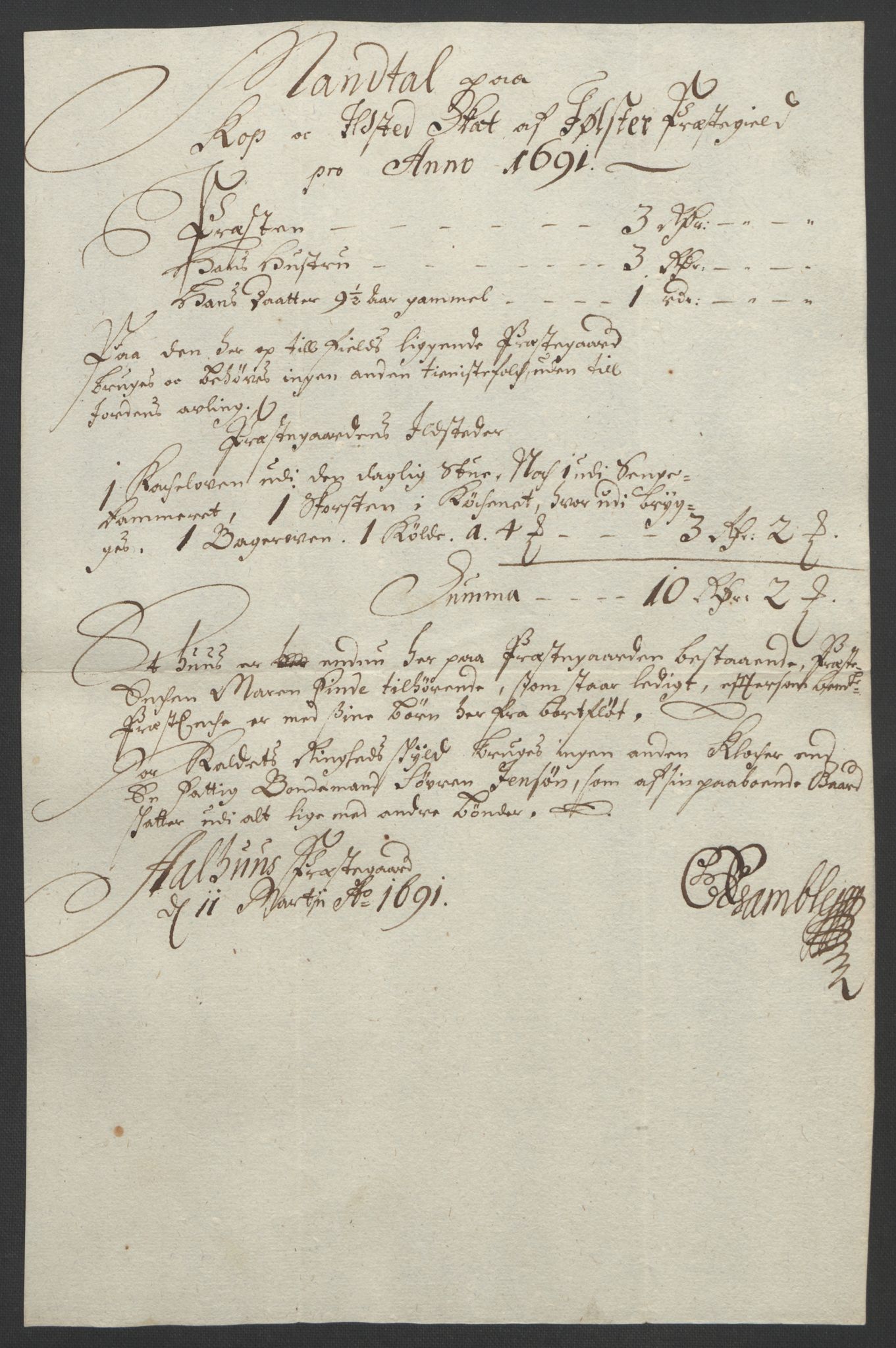 Rentekammeret inntil 1814, Reviderte regnskaper, Fogderegnskap, AV/RA-EA-4092/R53/L3420: Fogderegnskap Sunn- og Nordfjord, 1691-1692, s. 71