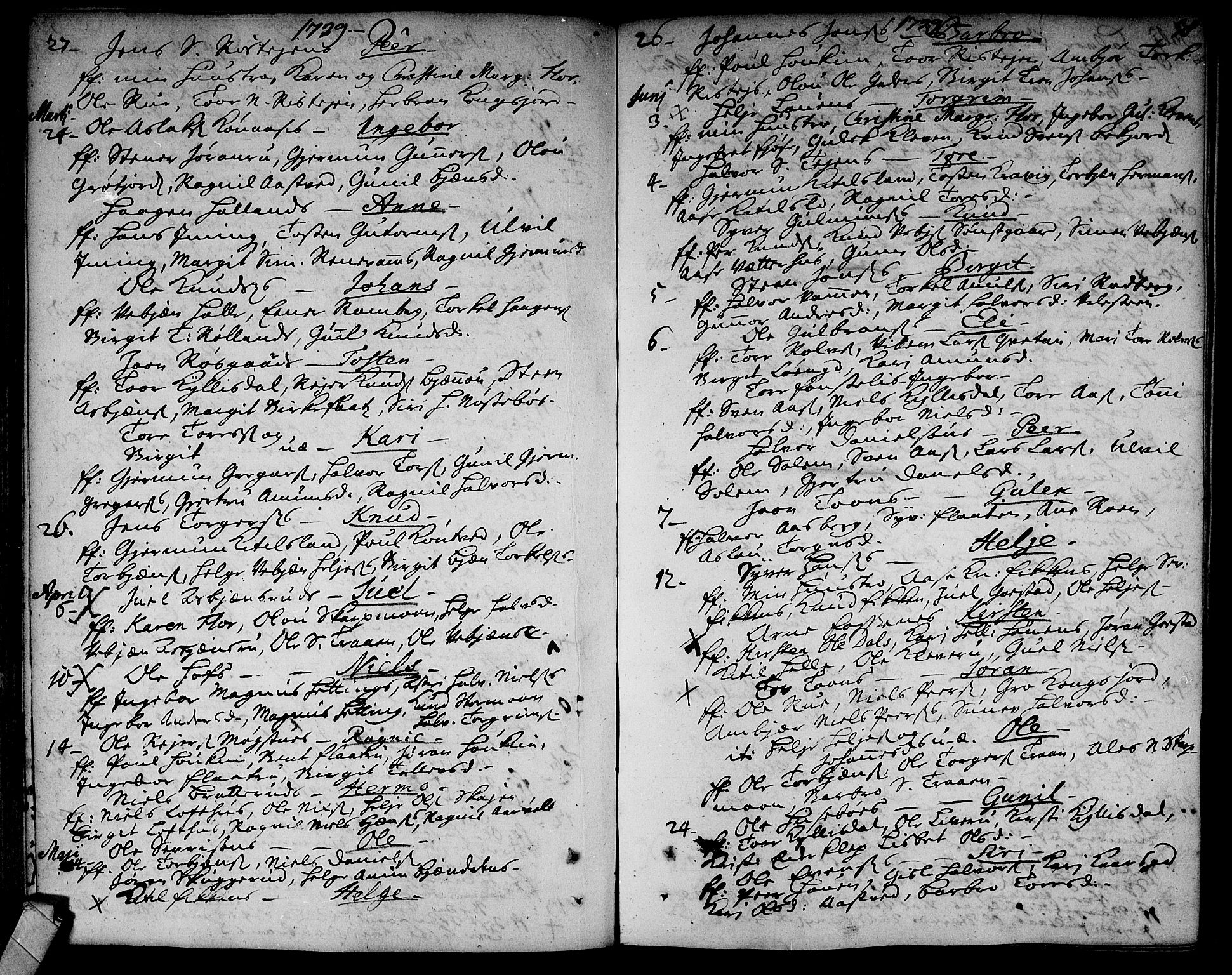 Rollag kirkebøker, AV/SAKO-A-240/F/Fa/L0002: Ministerialbok nr. I 2, 1714-1742, s. 58