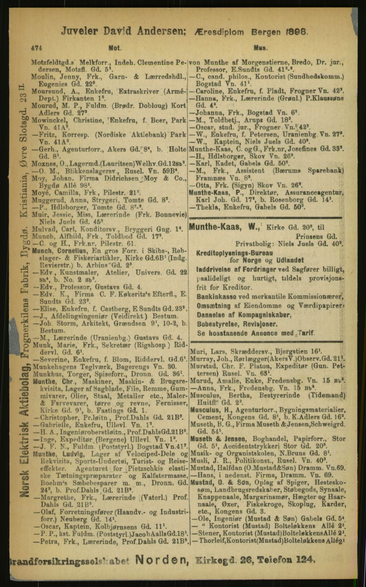 Kristiania/Oslo adressebok, PUBL/-, 1899, s. 474