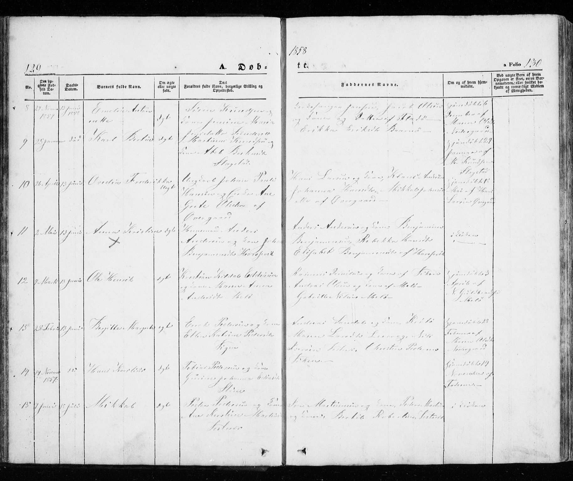 Trondenes sokneprestkontor, AV/SATØ-S-1319/H/Ha/L0010kirke: Ministerialbok nr. 10, 1840-1865, s. 129-130
