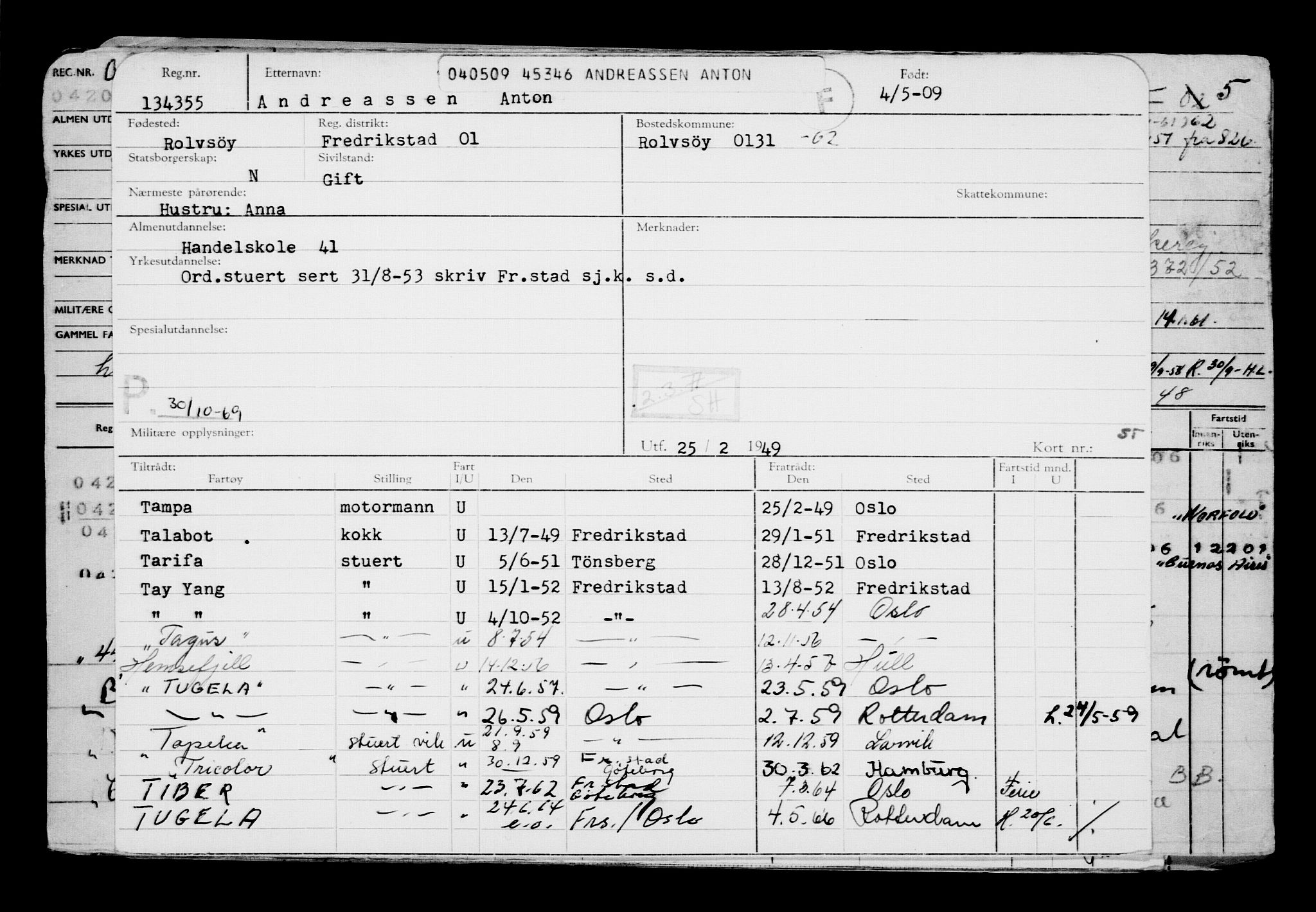 Direktoratet for sjømenn, AV/RA-S-3545/G/Gb/L0083: Hovedkort, 1909, s. 47