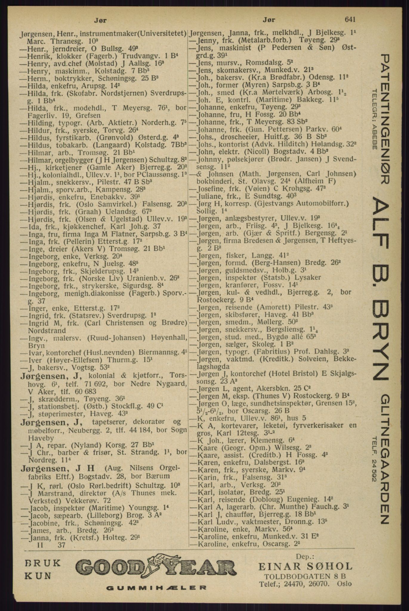 Kristiania/Oslo adressebok, PUBL/-, 1929, s. 641