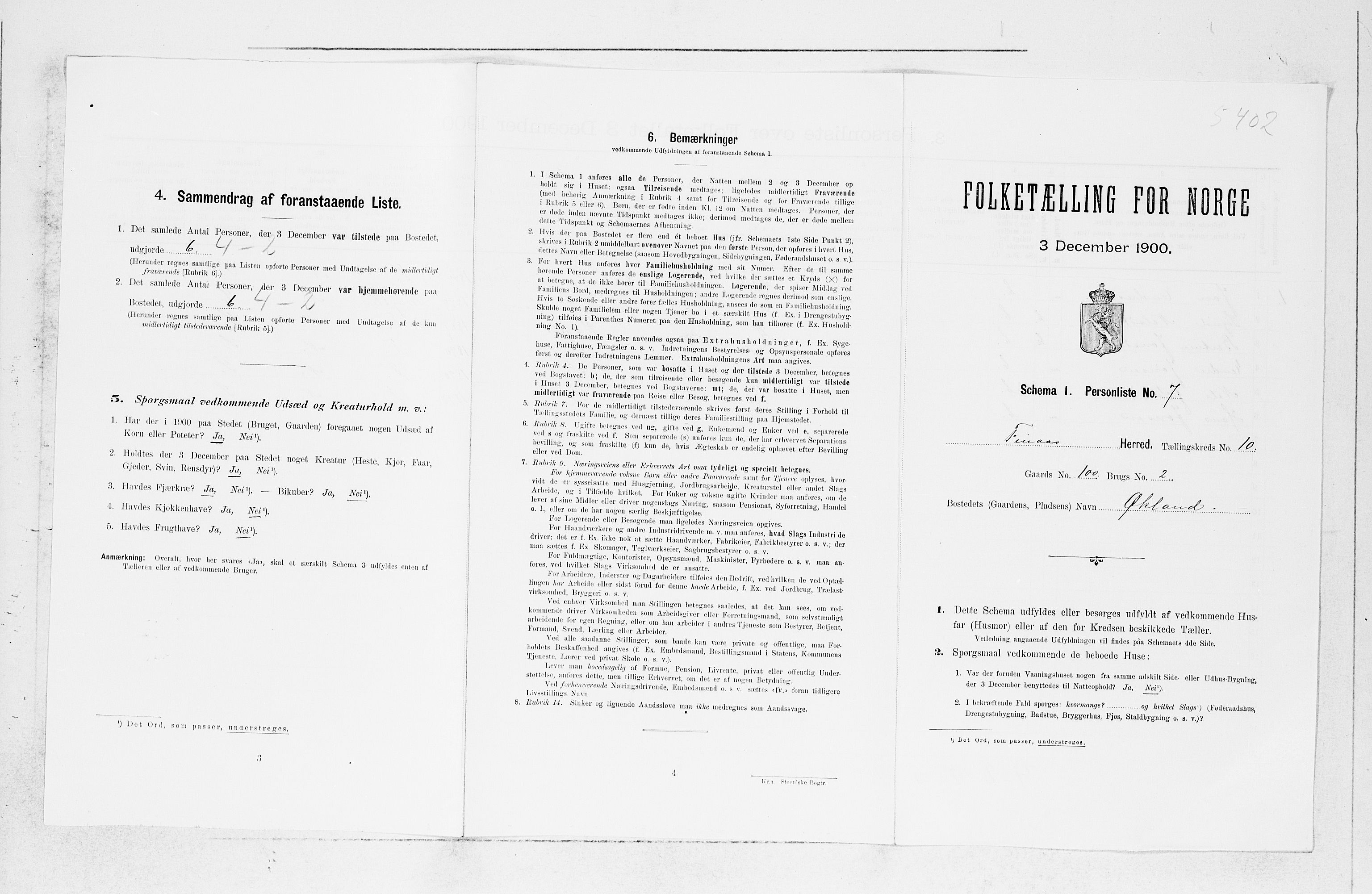 SAB, Folketelling 1900 for 1218 Finnås herred, 1900, s. 1058
