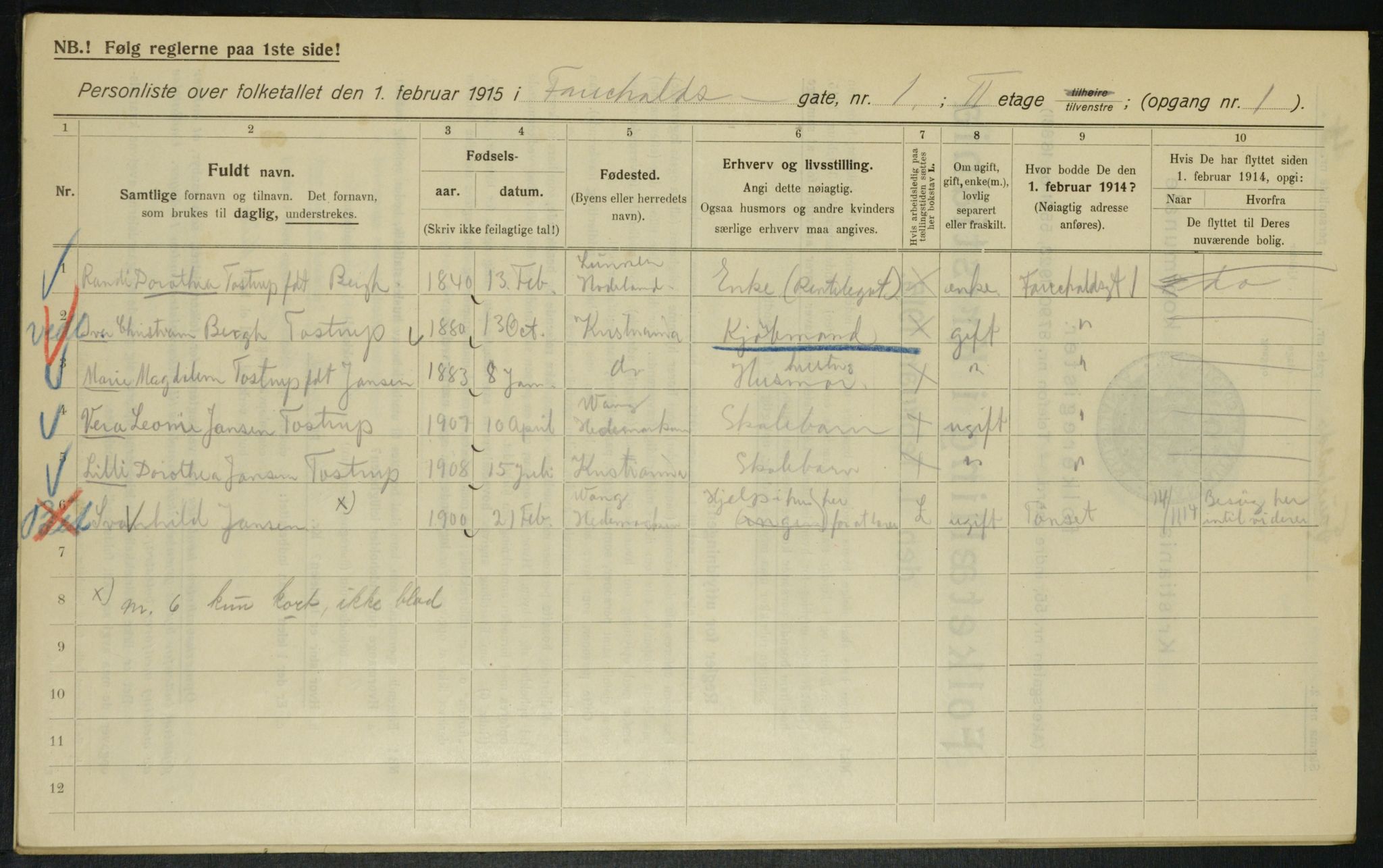 OBA, Kommunal folketelling 1.2.1915 for Kristiania, 1915, s. 23244