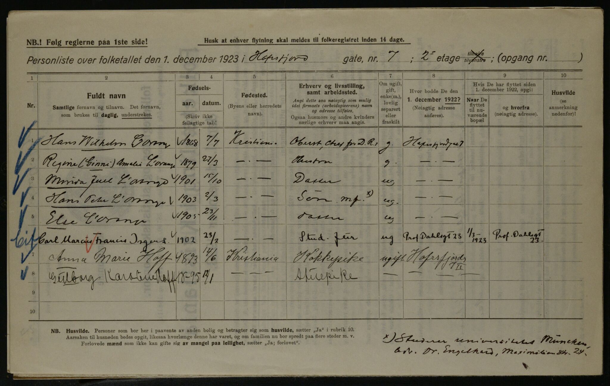 OBA, Kommunal folketelling 1.12.1923 for Kristiania, 1923, s. 37294