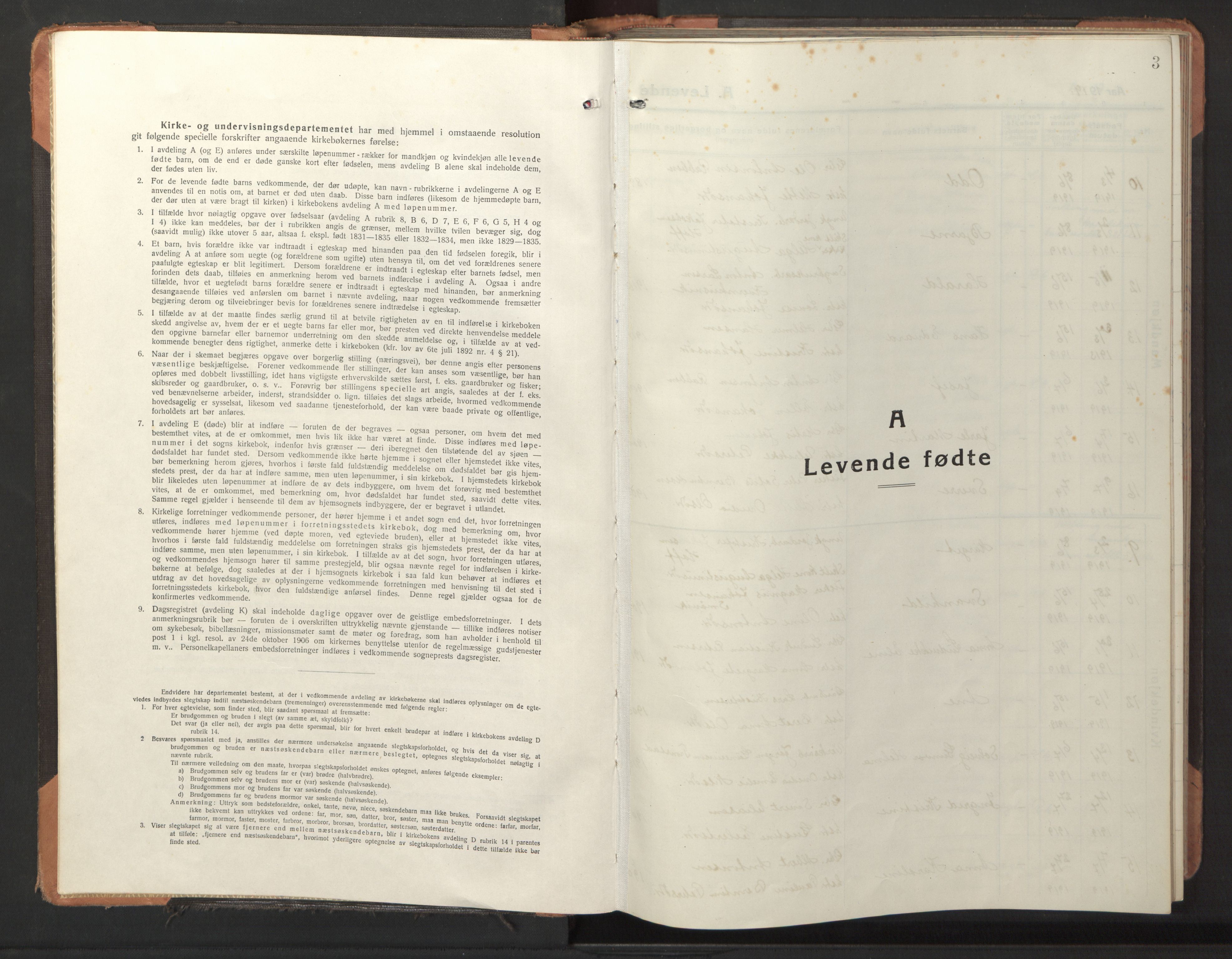 Ministerialprotokoller, klokkerbøker og fødselsregistre - Sør-Trøndelag, AV/SAT-A-1456/653/L0658: Klokkerbok nr. 653C02, 1919-1947, s. 3