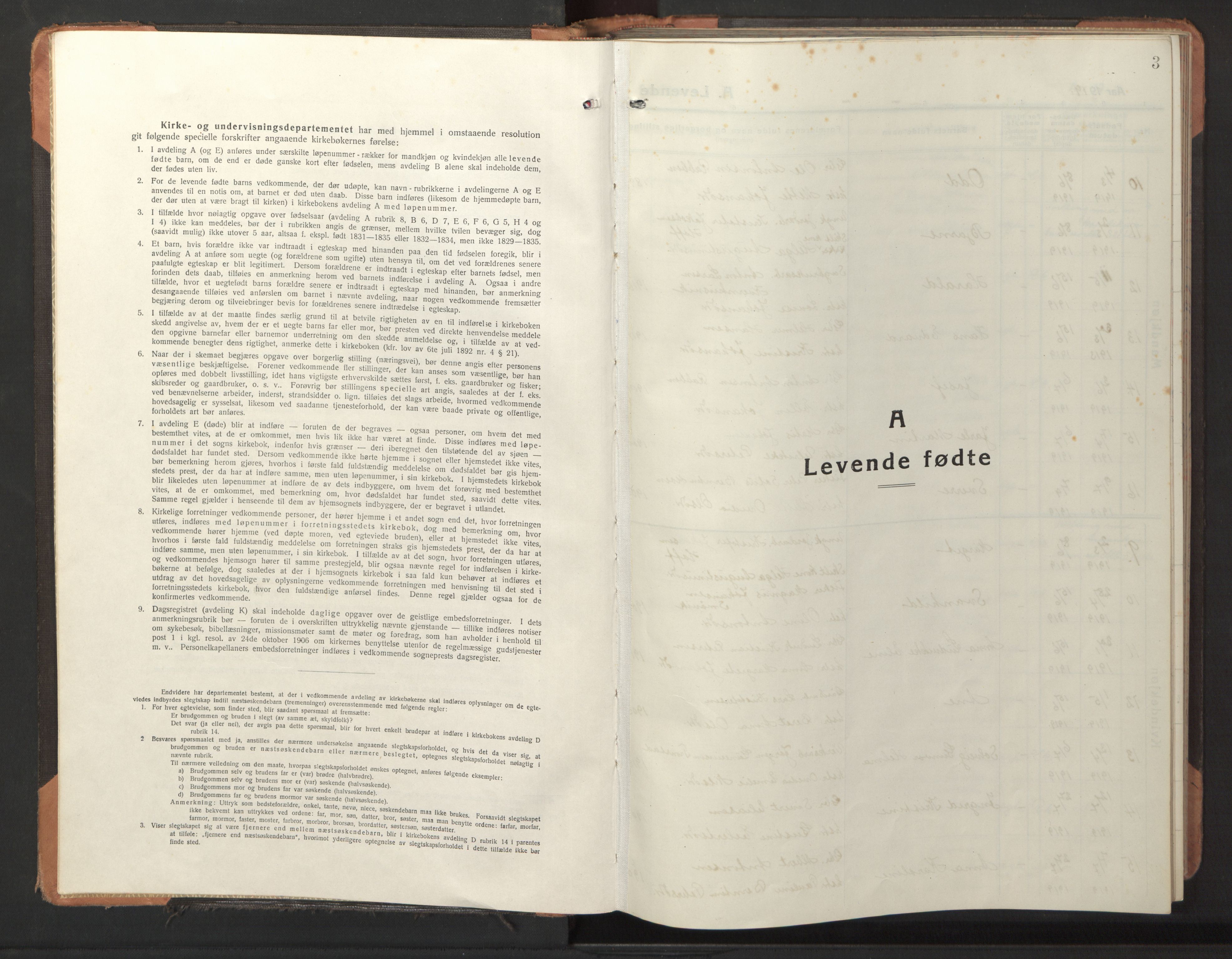 Ministerialprotokoller, klokkerbøker og fødselsregistre - Sør-Trøndelag, SAT/A-1456/653/L0658: Klokkerbok nr. 653C02, 1919-1947, s. 3