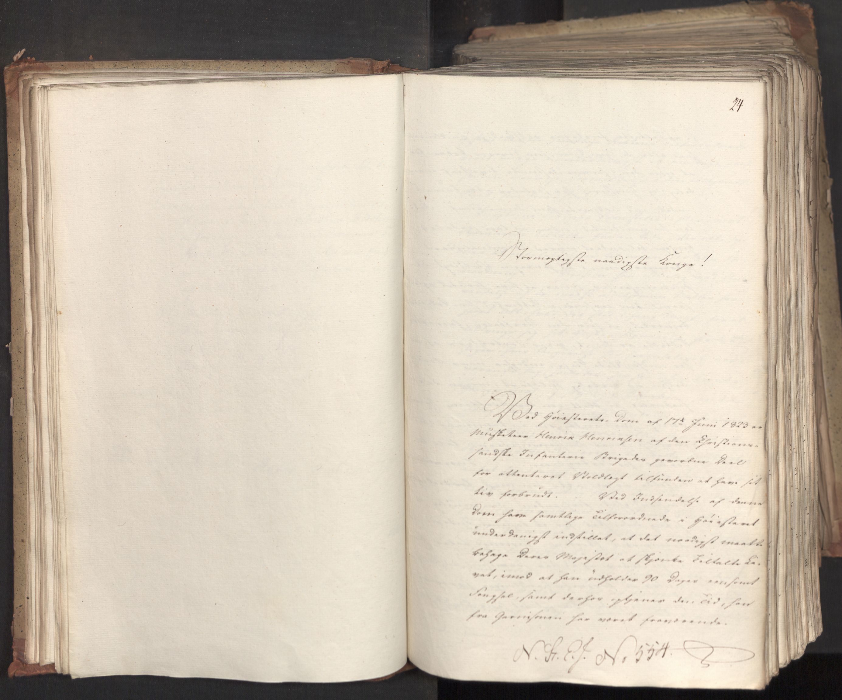 Statsrådsavdelingen i Stockholm, AV/RA-S-1003/D/Da/L0035: Regjeringsinnstillinger nr. 541-840, 1823, s. 34