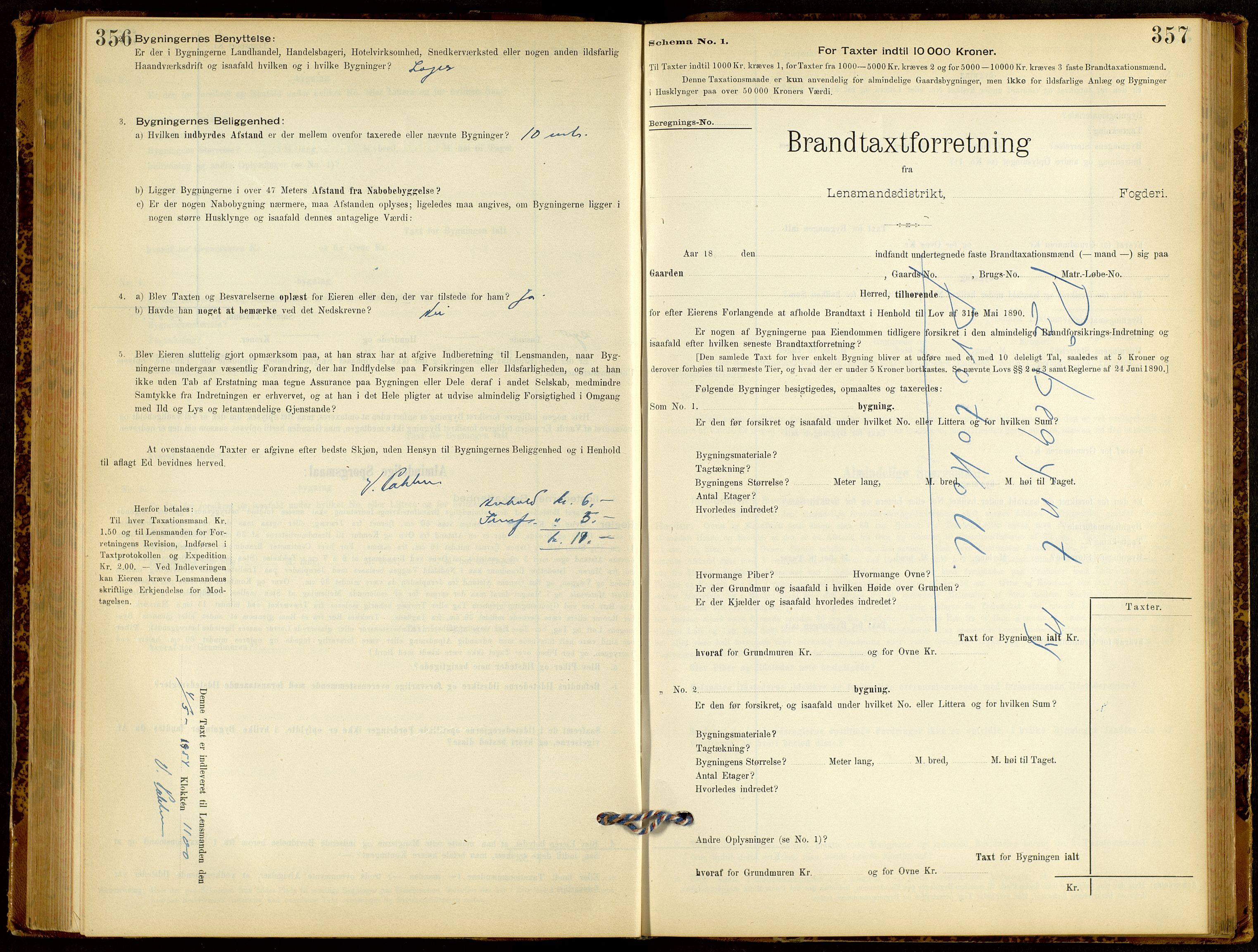 Norges Brannkasse, Furnes, AV/SAH-NBRANF-004/F/L0006: Branntakstprotokoll, 1908-1954, s. 356-357