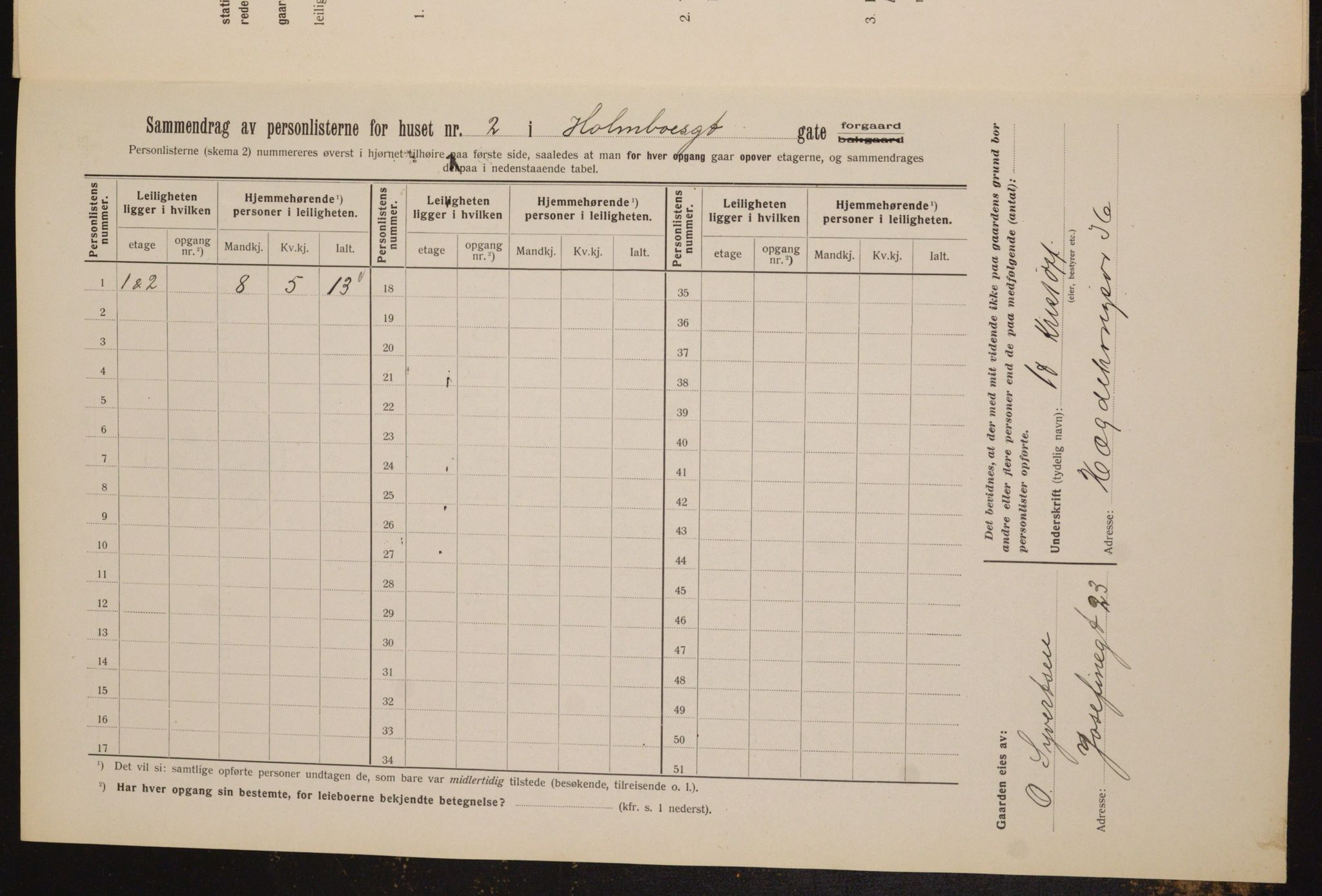 OBA, Kommunal folketelling 1.2.1912 for Kristiania, 1912, s. 41169