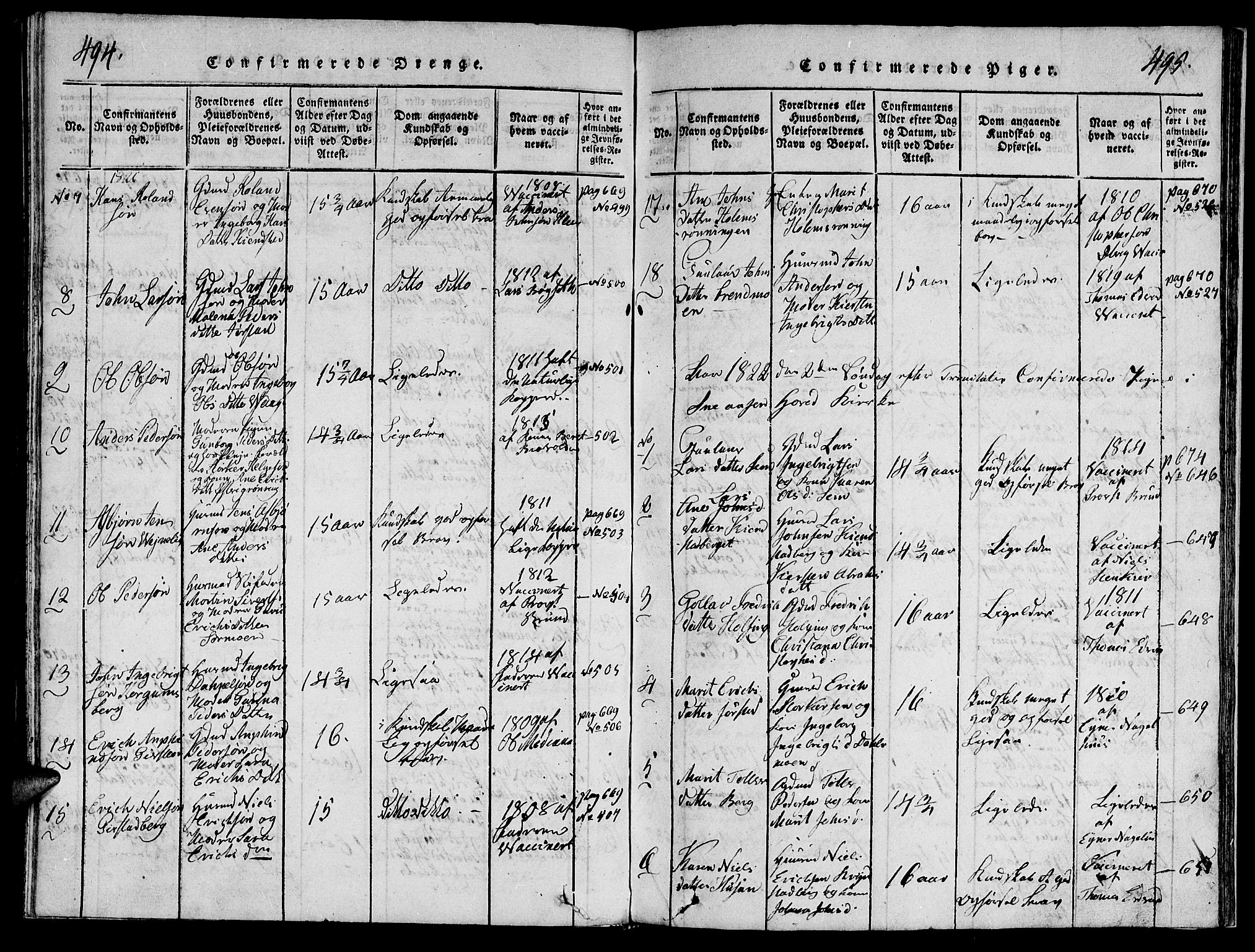 Ministerialprotokoller, klokkerbøker og fødselsregistre - Nord-Trøndelag, SAT/A-1458/749/L0479: Klokkerbok nr. 749C01, 1817-1829, s. 494-495