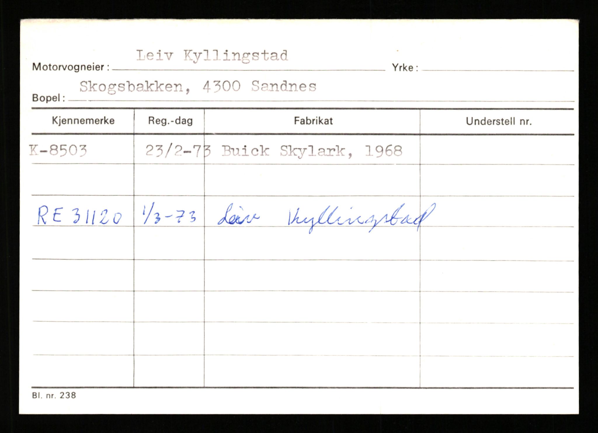 Stavanger trafikkstasjon, SAST/A-101942/0/G/L0002: Registreringsnummer: 5791 - 10405, 1930-1971, s. 1635