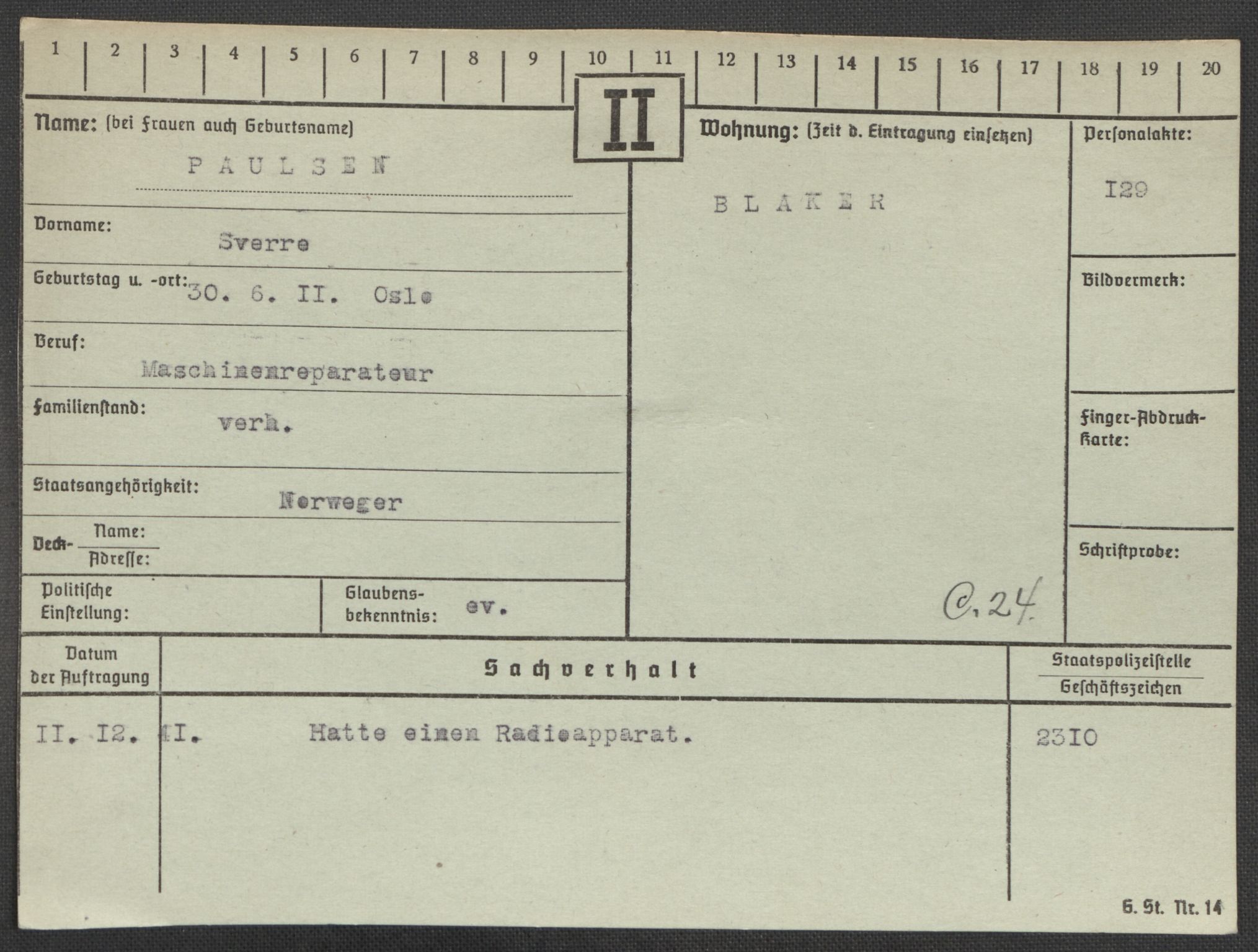 Befehlshaber der Sicherheitspolizei und des SD, AV/RA-RAFA-5969/E/Ea/Eaa/L0008: Register over norske fanger i Møllergata 19: Oelze-Ru, 1940-1945, s. 578