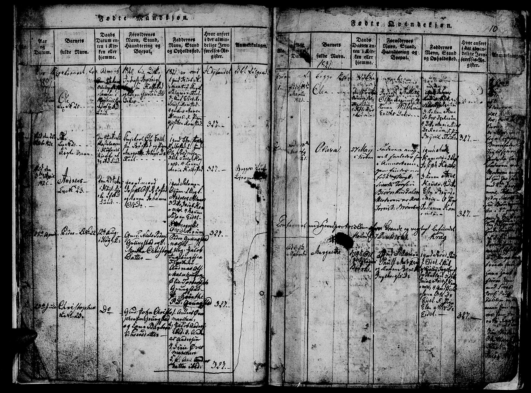 Ministerialprotokoller, klokkerbøker og fødselsregistre - Nord-Trøndelag, AV/SAT-A-1458/765/L0562: Klokkerbok nr. 765C01, 1817-1851, s. 10