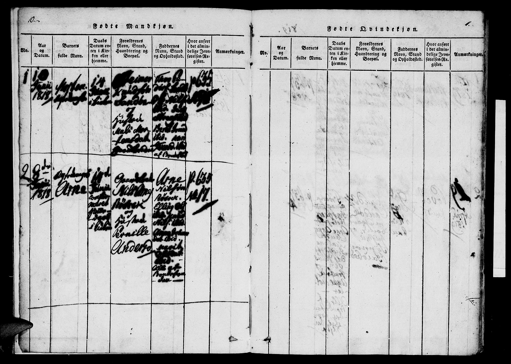 Ministerialprotokoller, klokkerbøker og fødselsregistre - Møre og Romsdal, AV/SAT-A-1454/561/L0727: Ministerialbok nr. 561A01, 1817-1858, s. 10-11