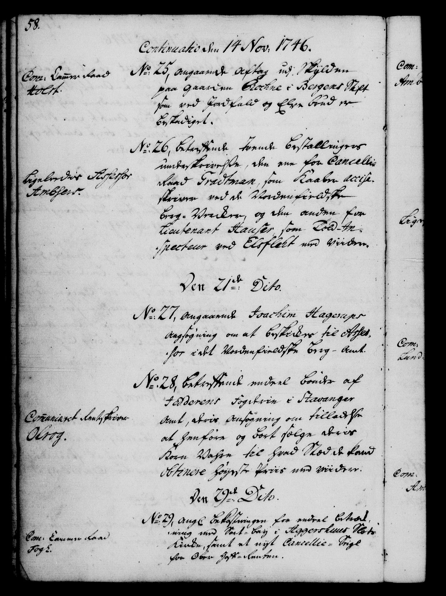 Rentekammeret, Kammerkanselliet, RA/EA-3111/G/Gf/Gfb/L0005: Register til norske relasjons- og resolusjonsprotokoller (merket RK 52.100), 1744-1754, s. 58
