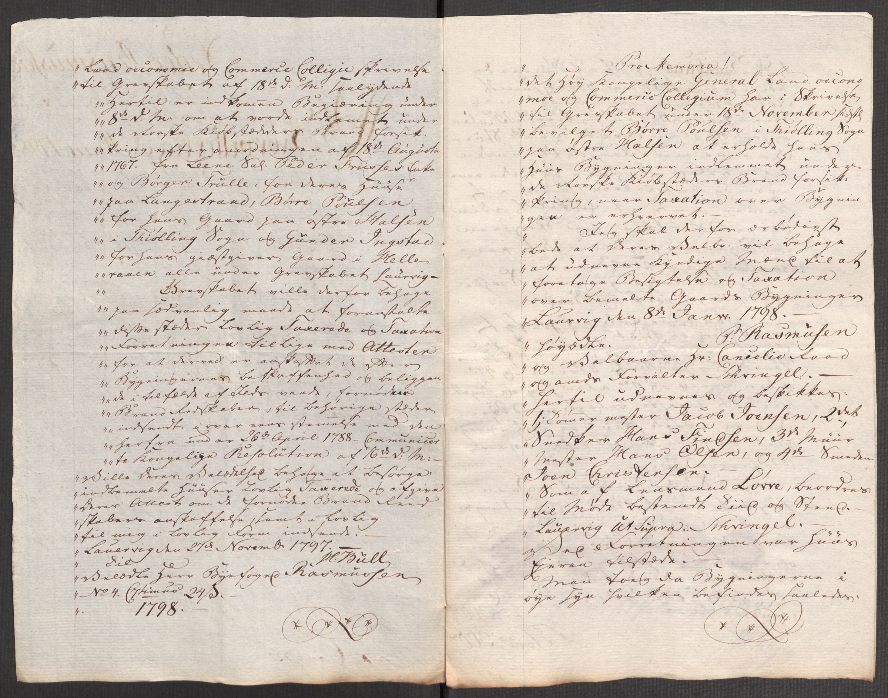 Kommersekollegiet, Brannforsikringskontoret 1767-1814, AV/RA-EA-5458/F/Fb/L0069/0005: Larvik grevskap / Forandringer, 1797-1813