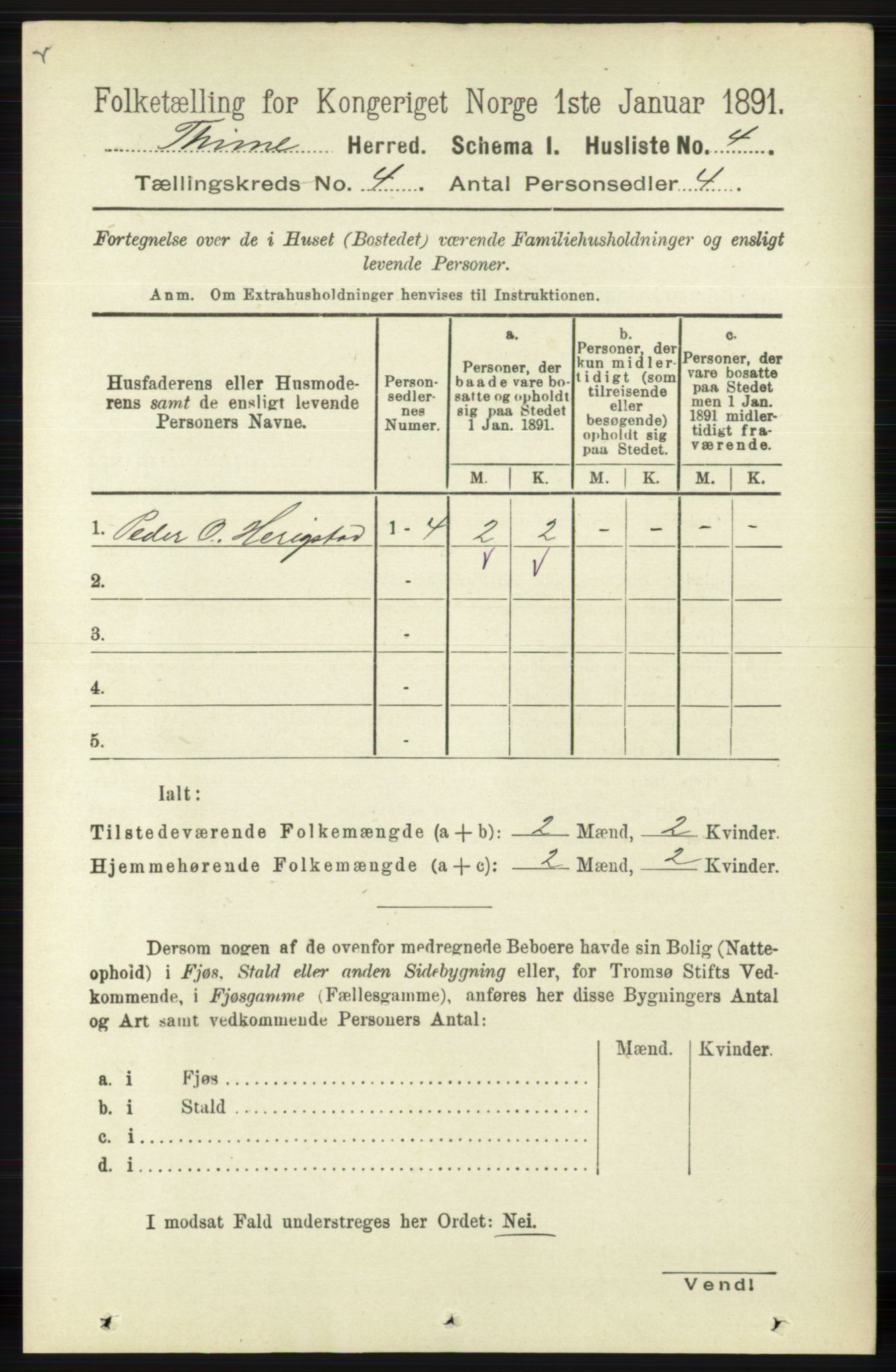 RA, Folketelling 1891 for 1121 Time herred, 1891, s. 1305