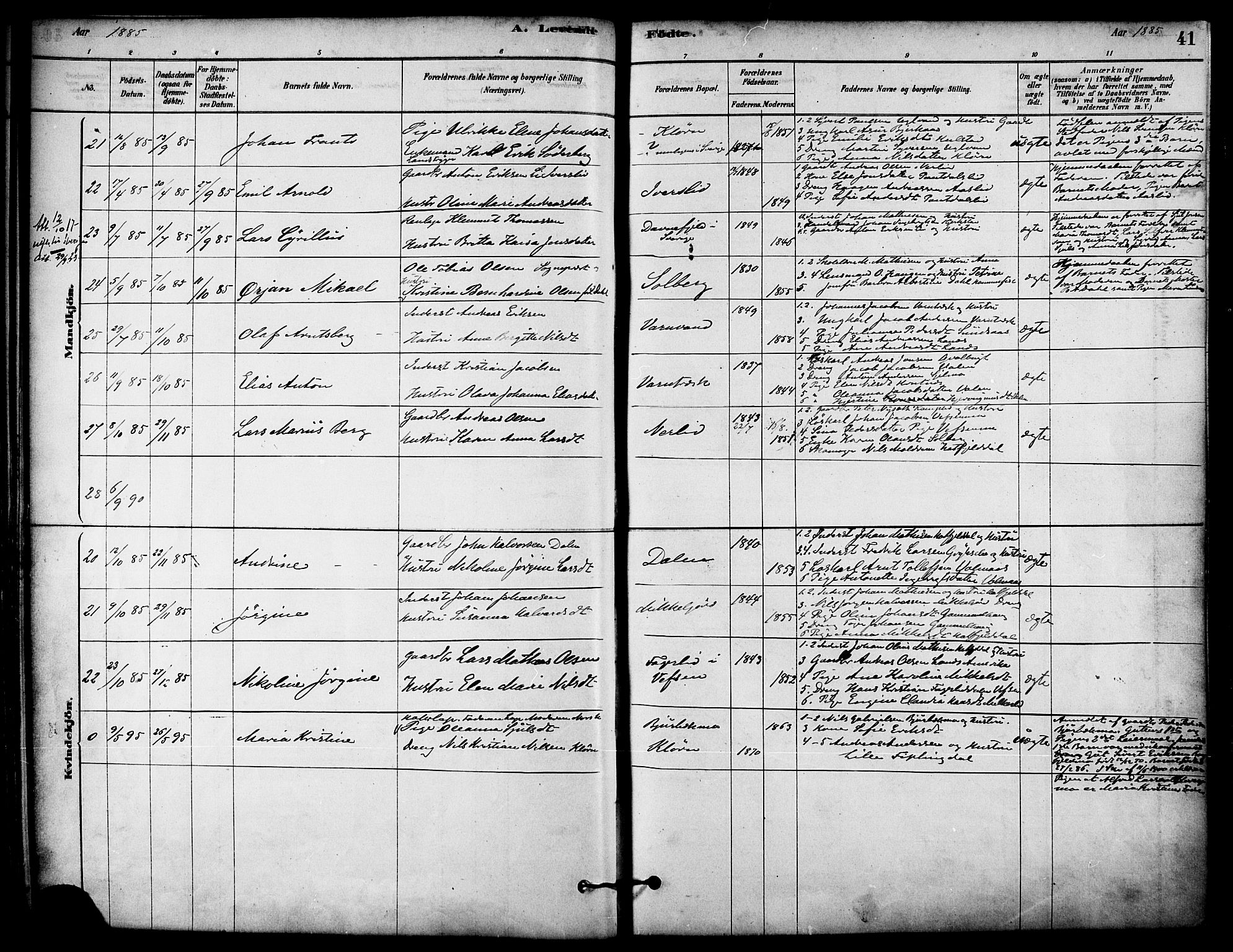 Ministerialprotokoller, klokkerbøker og fødselsregistre - Nordland, SAT/A-1459/823/L0325: Ministerialbok nr. 823A02, 1878-1898, s. 41