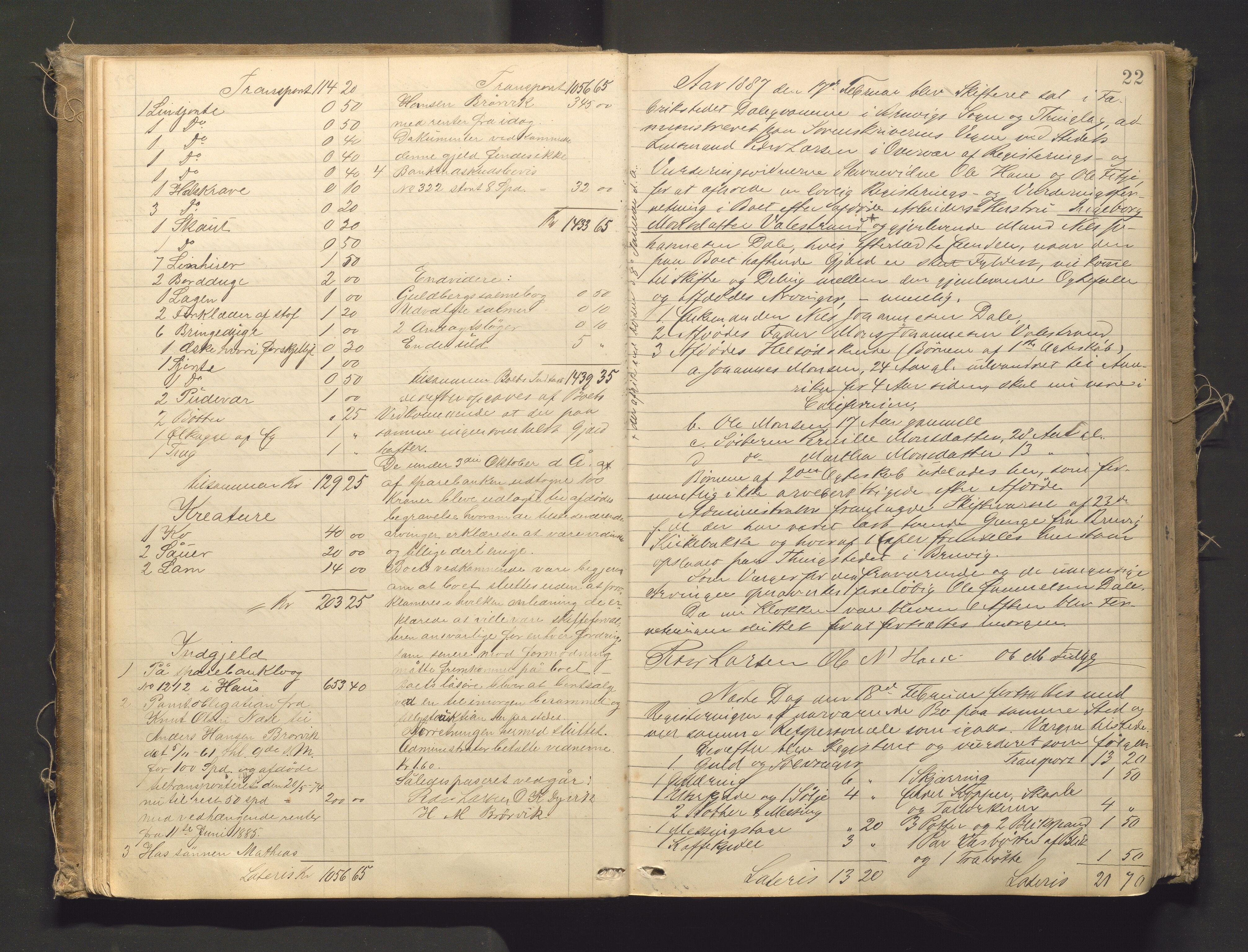 Lensmannen i Bruvik, AV/SAB-A-31301/0006/L0003: Registreringsprotokoll, 1884-1911, s. 21b-22a