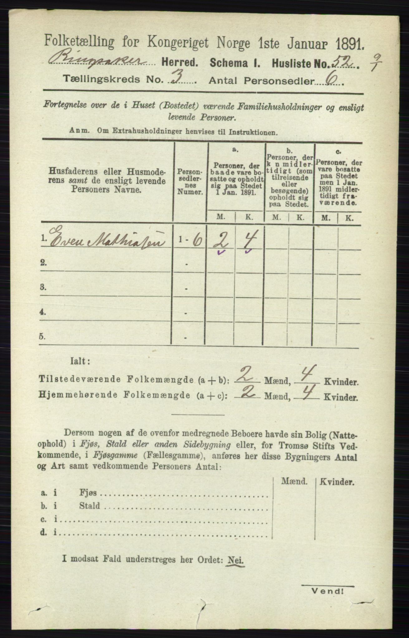 RA, Folketelling 1891 for 0412 Ringsaker herred, 1891, s. 1213