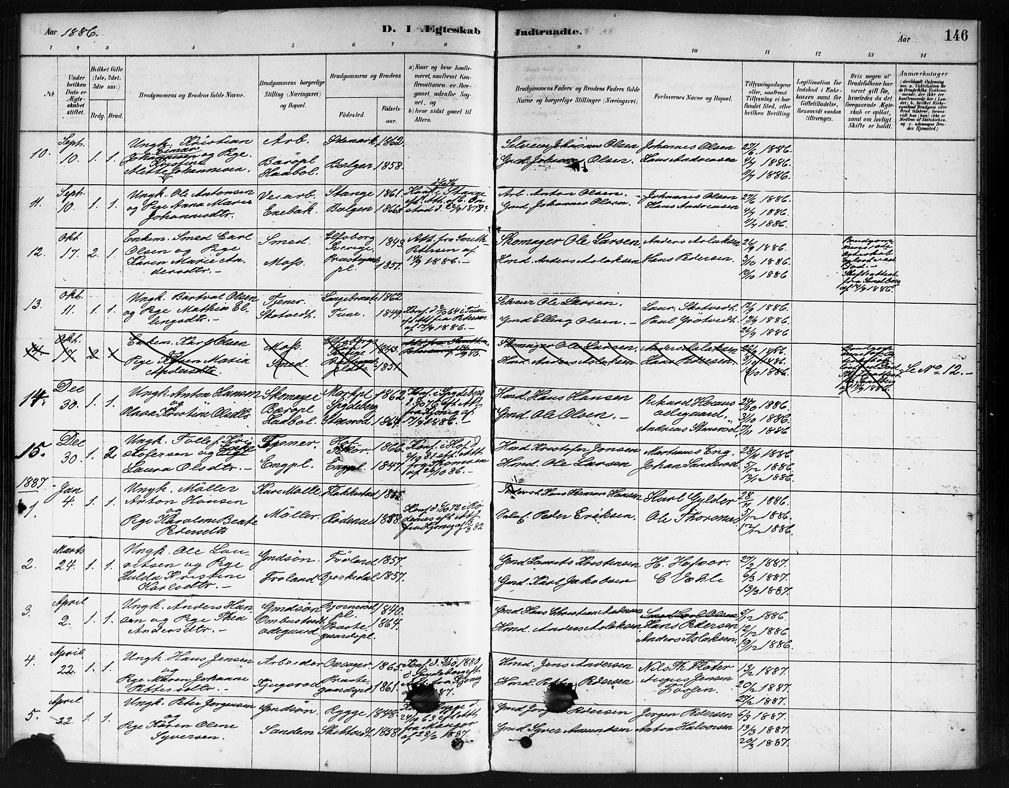 Våler prestekontor Kirkebøker, AV/SAO-A-11083/F/Fa/L0010: Ministerialbok nr. I 10, 1878-1896, s. 146