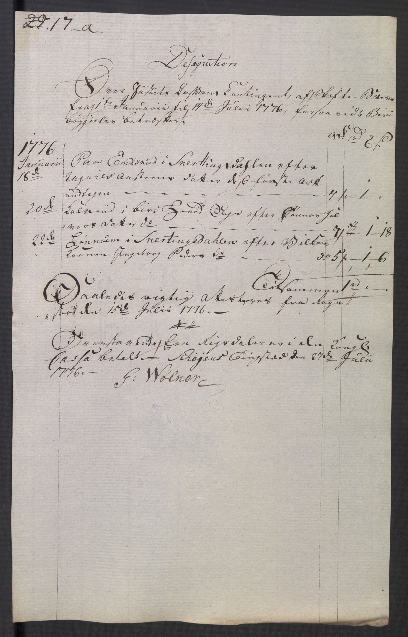 Rentekammeret inntil 1814, Reviderte regnskaper, Mindre regnskaper, AV/RA-EA-4068/Rb/L0014: Opplands amt, 1771-1779, s. 901