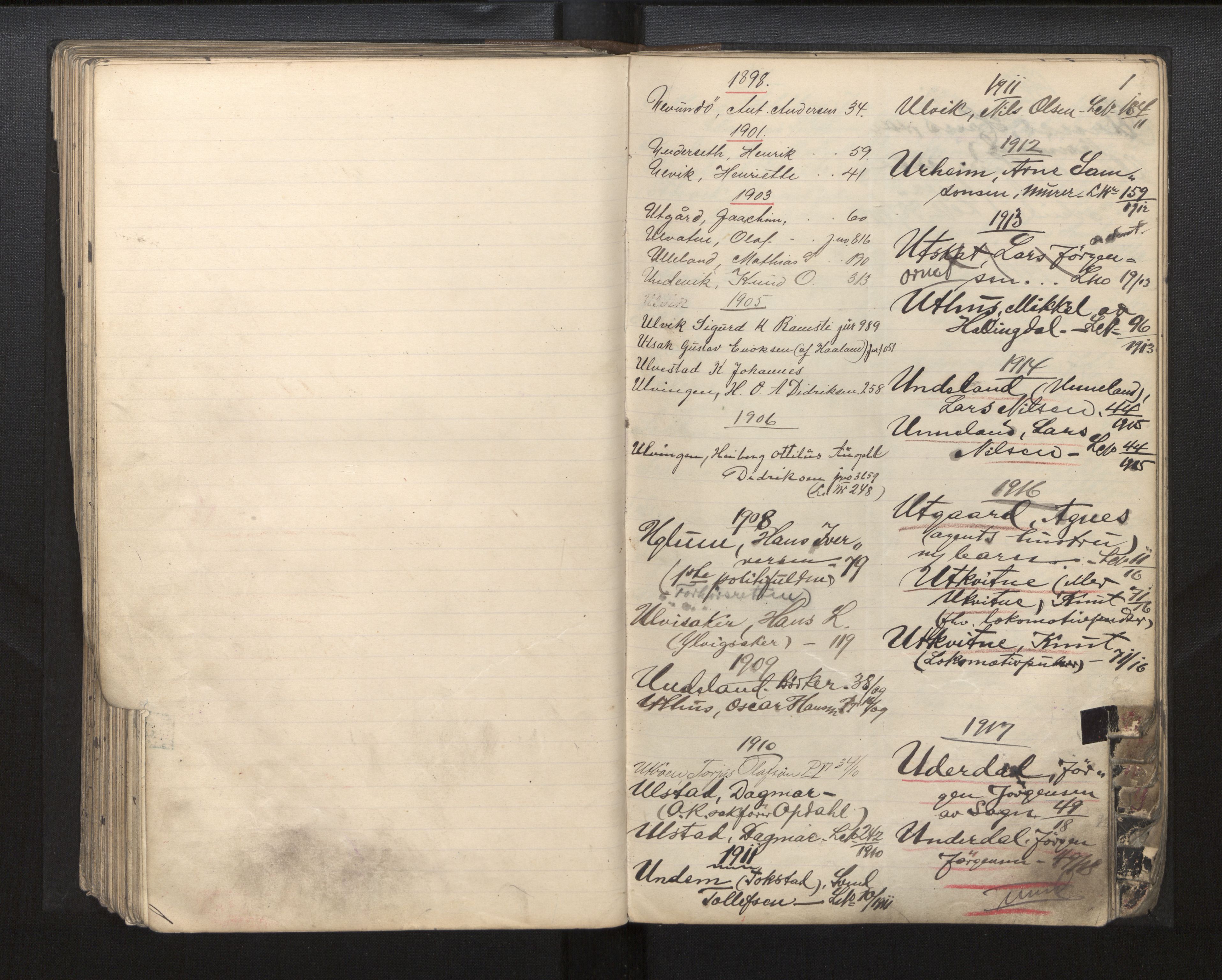 Bergen politikammer / politidistrikt, AV/SAB-A-60401/J.a/J.ac/L0002: Emigrantforbudsregister, 1894-1920