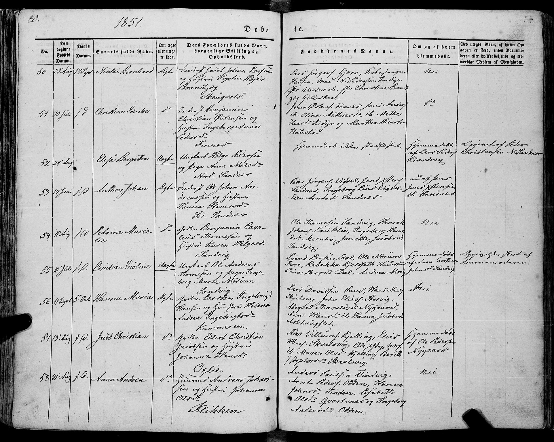 Ministerialprotokoller, klokkerbøker og fødselsregistre - Nordland, SAT/A-1459/805/L0097: Ministerialbok nr. 805A04, 1837-1861, s. 80