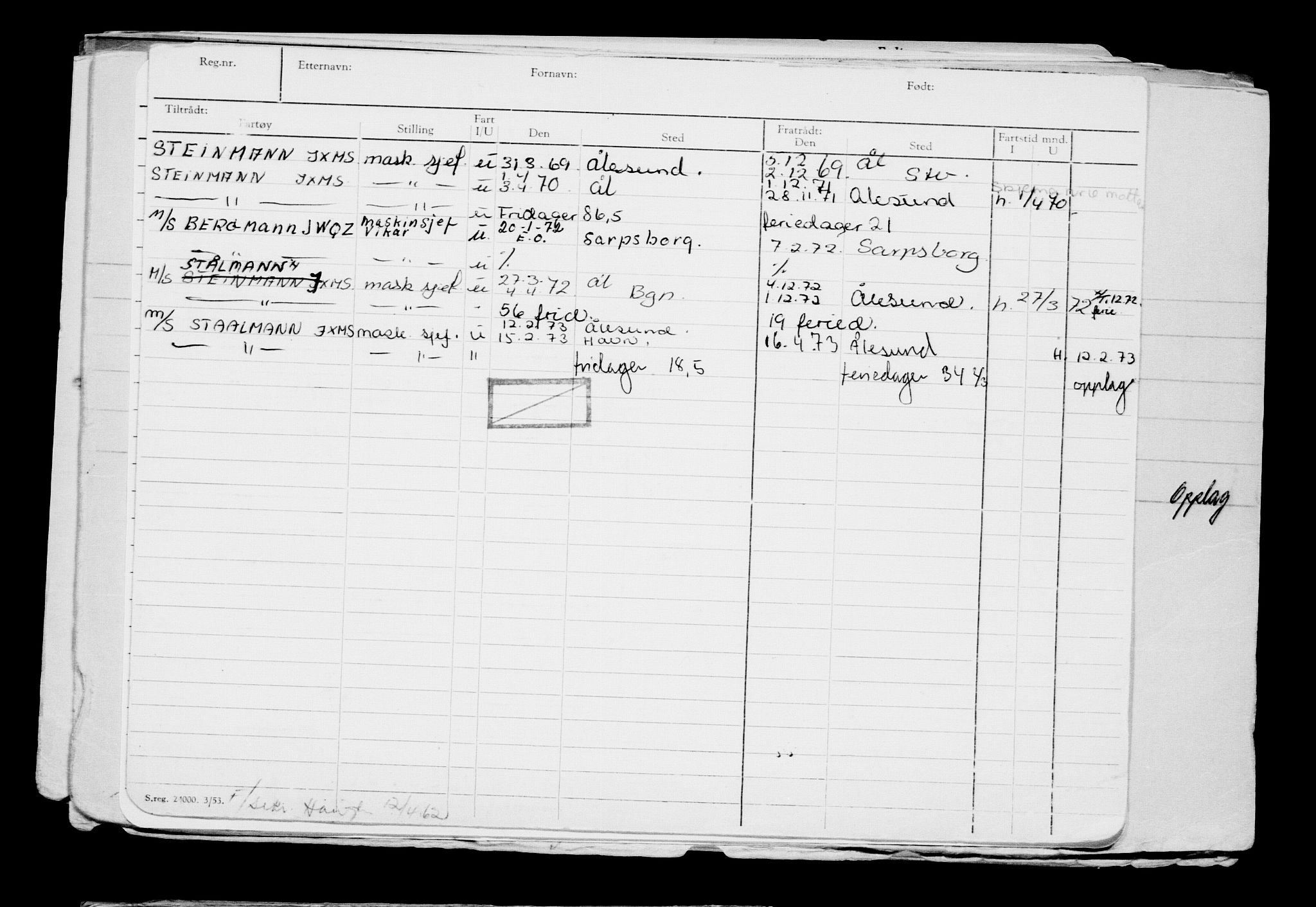 Direktoratet for sjømenn, AV/RA-S-3545/G/Gb/L0184: Hovedkort, 1920, s. 73