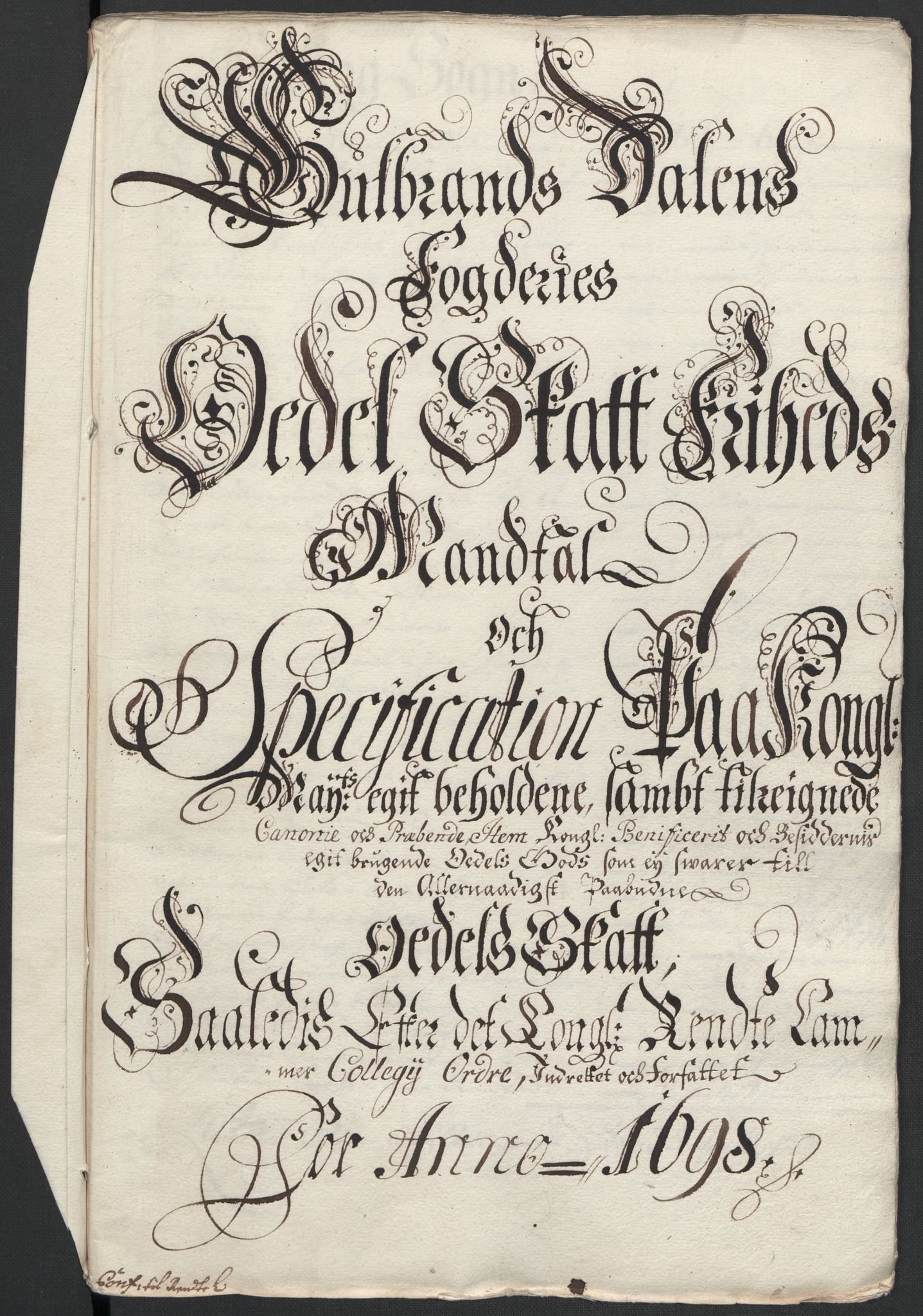 Rentekammeret inntil 1814, Reviderte regnskaper, Fogderegnskap, RA/EA-4092/R17/L1171: Fogderegnskap Gudbrandsdal, 1698, s. 169