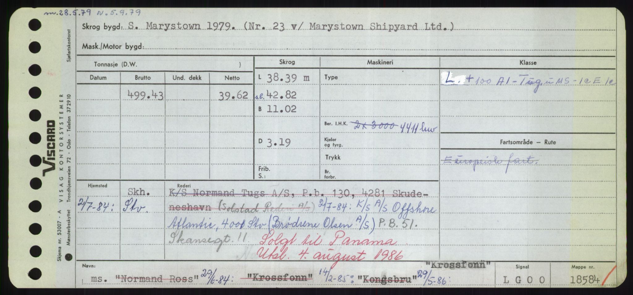 Sjøfartsdirektoratet med forløpere, Skipsmålingen, RA/S-1627/H/Hd/L0021: Fartøy, Kor-Kår, s. 225