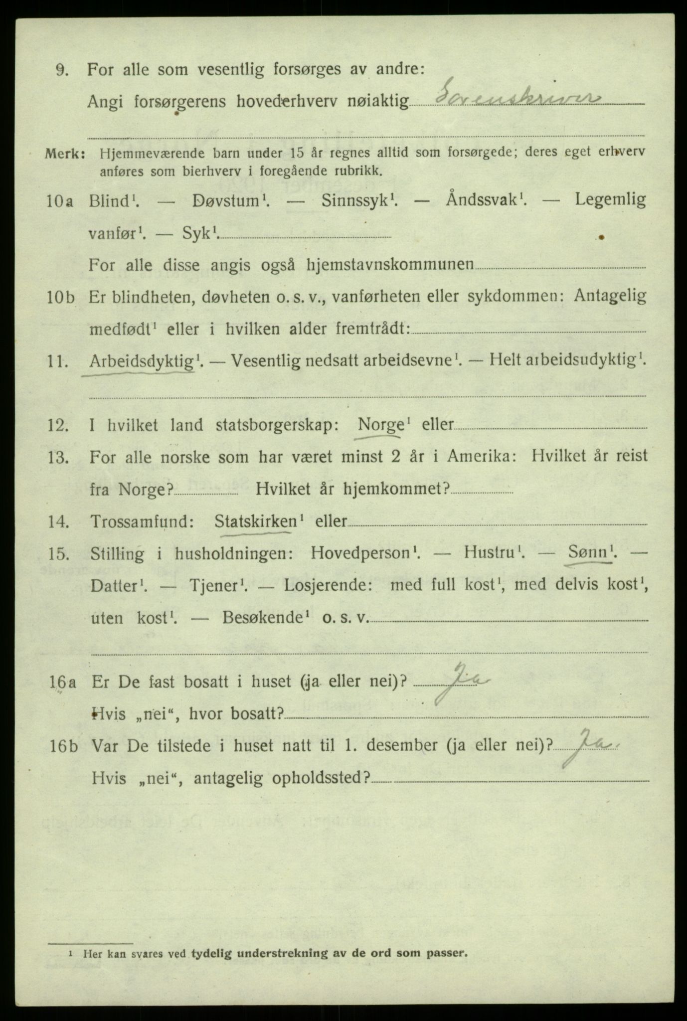 SAB, Folketelling 1920 for 1230 Ullensvang herred, 1920, s. 2569