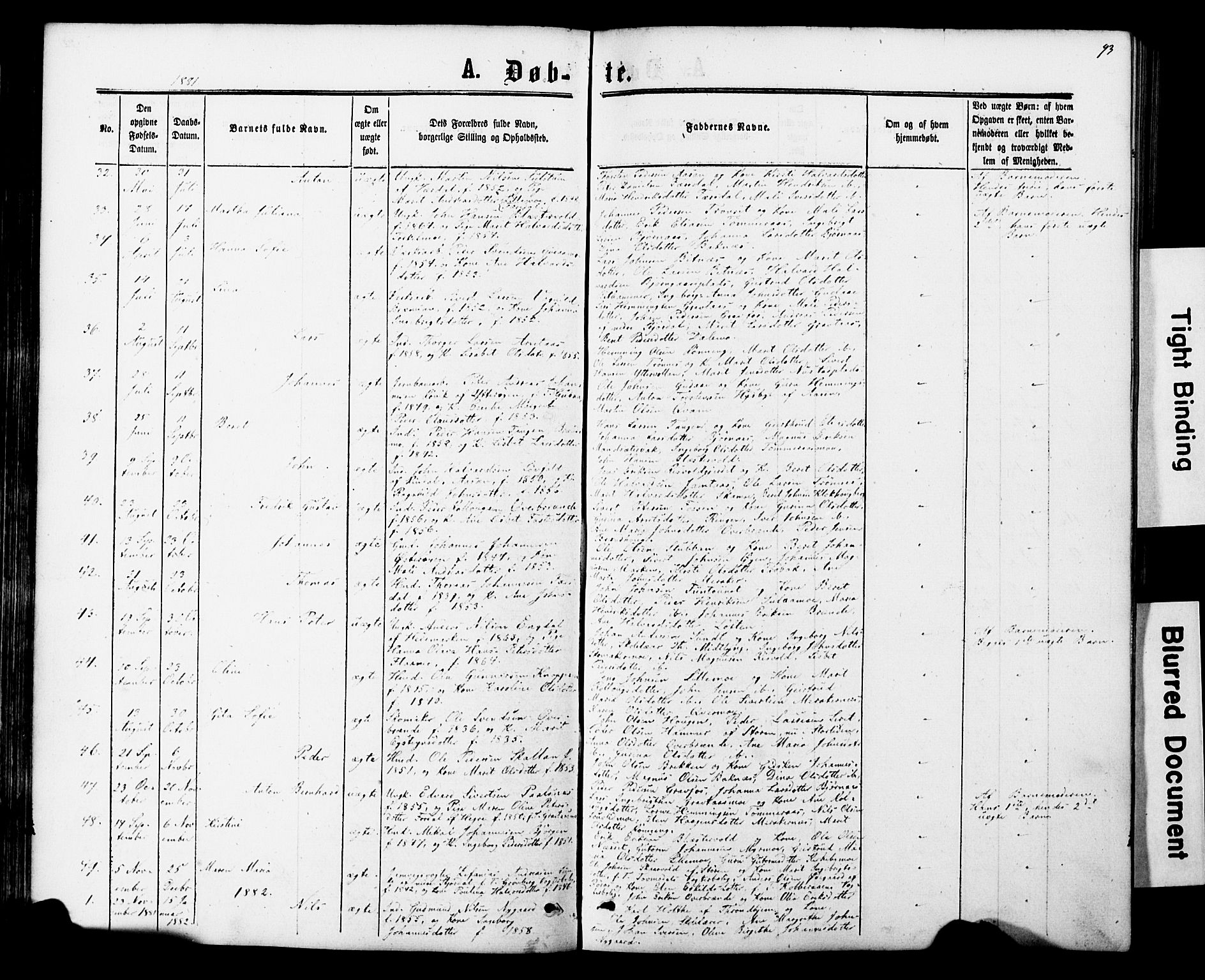 Ministerialprotokoller, klokkerbøker og fødselsregistre - Nord-Trøndelag, SAT/A-1458/706/L0049: Klokkerbok nr. 706C01, 1864-1895, s. 93