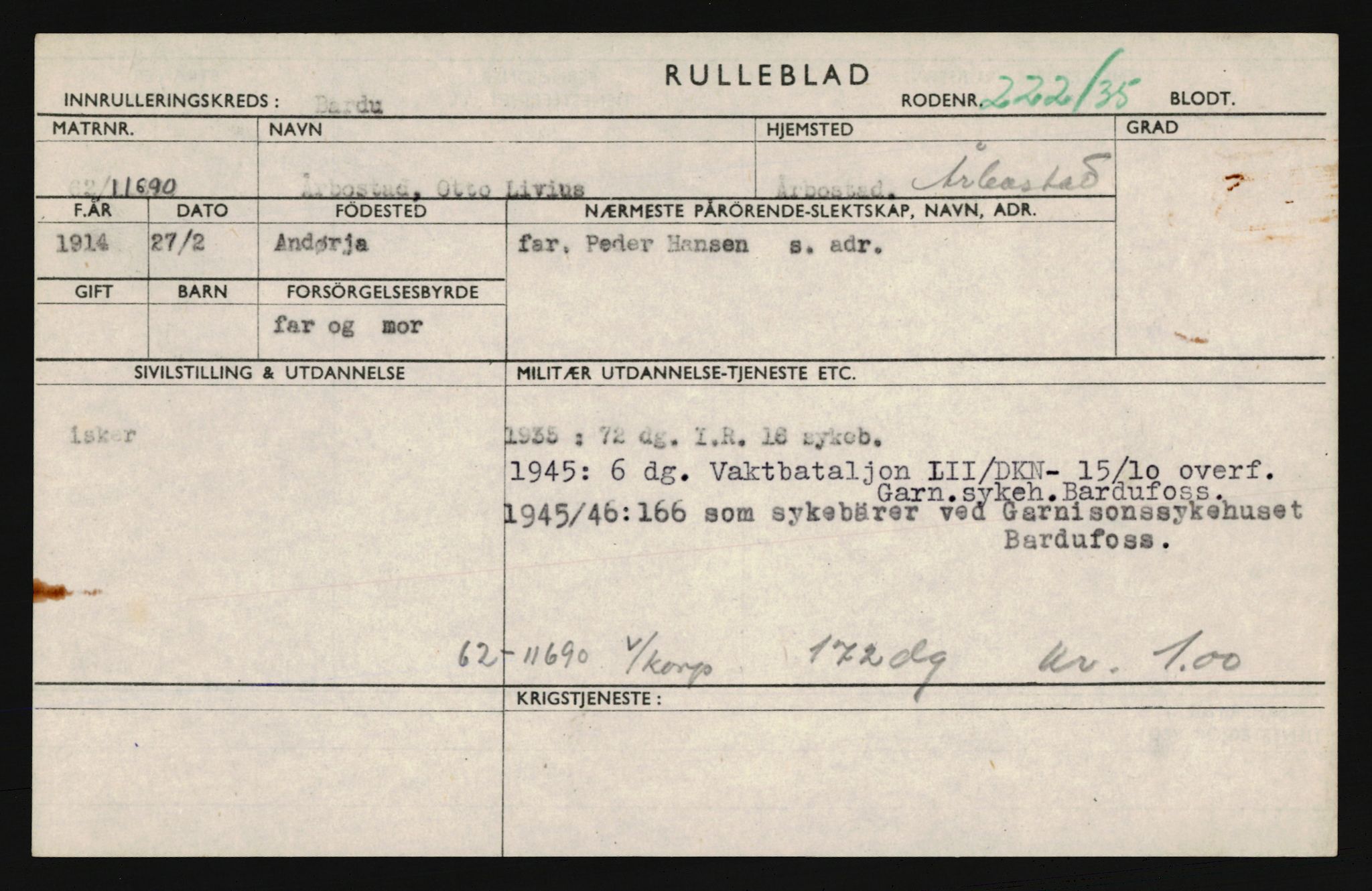 Forsvaret, Troms infanteriregiment nr. 16, AV/RA-RAFA-3146/P/Pa/L0019: Rulleblad for regimentets menige mannskaper, årsklasse 1935, 1935, s. 1297