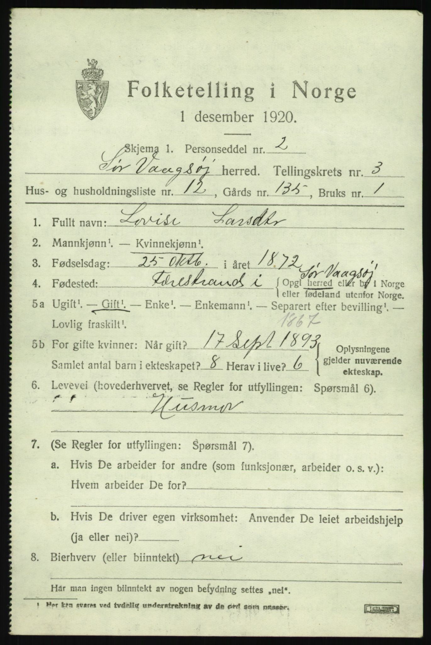 SAB, Folketelling 1920 for 1439 Sør-Vågsøy herred, 1920, s. 1690