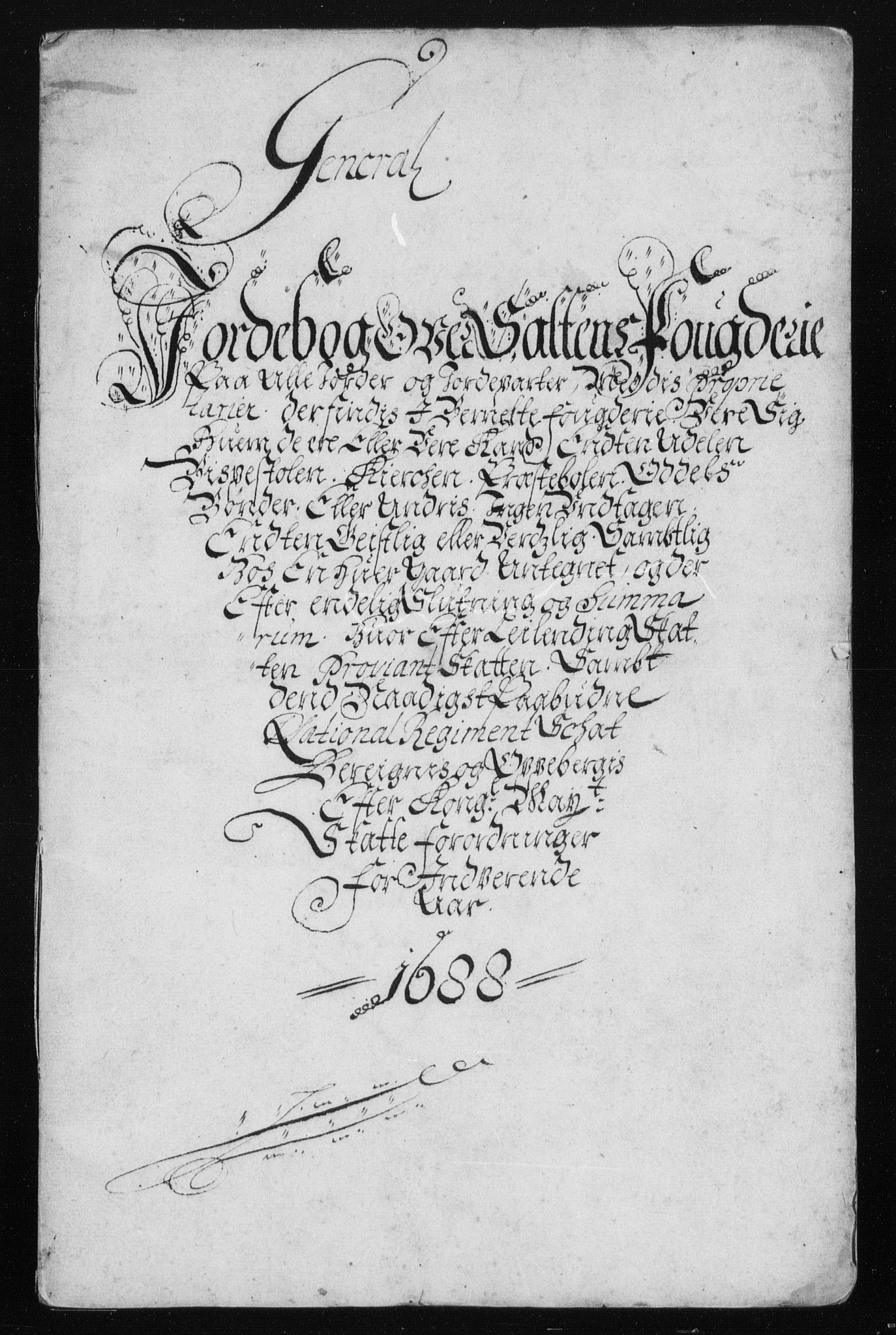 Rentekammeret inntil 1814, Reviderte regnskaper, Stiftamtstueregnskaper, Trondheim stiftamt og Nordland amt, AV/RA-EA-6044/R/Rh/L0011: Nordland amt, 1688