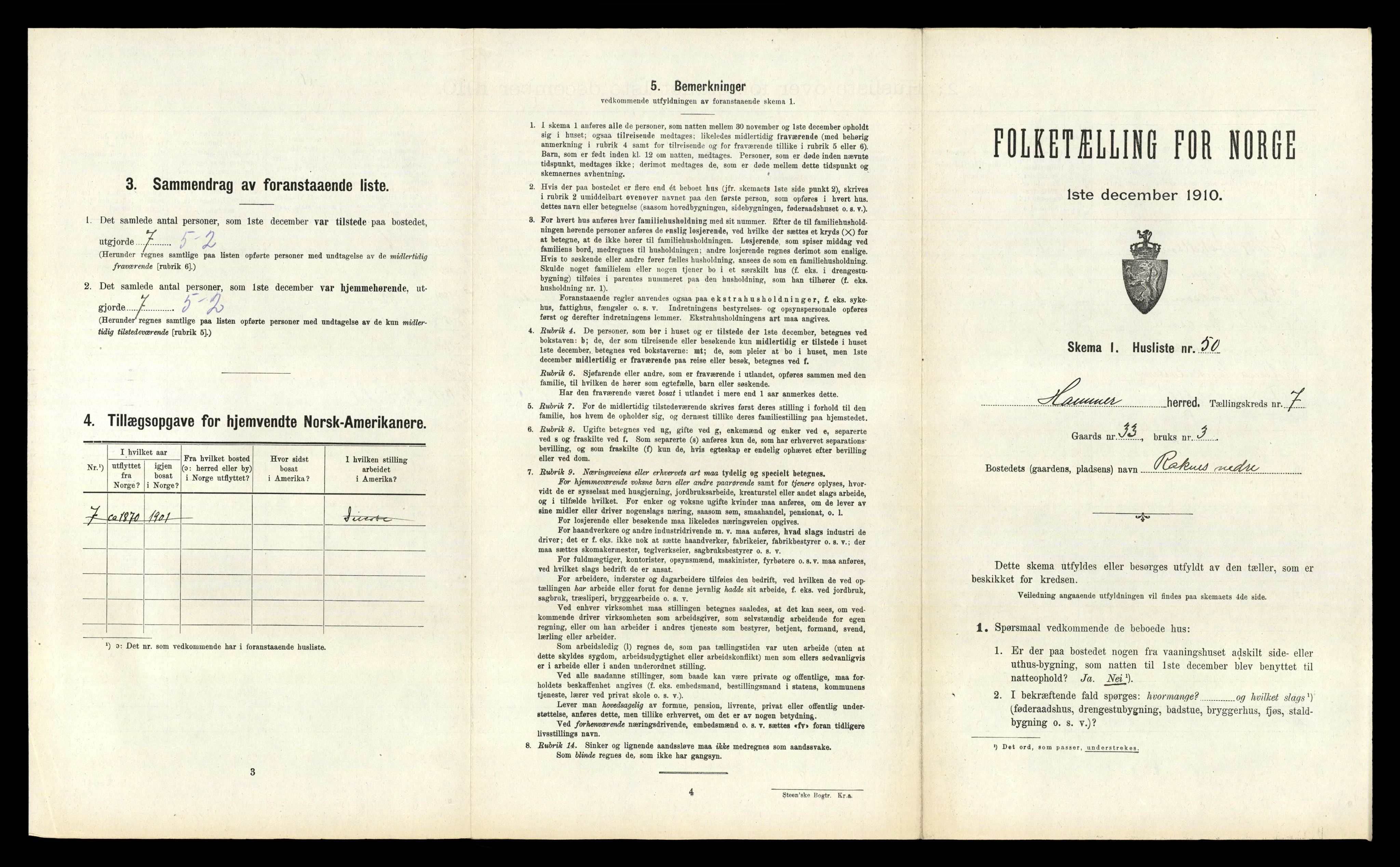 RA, Folketelling 1910 for 1254 Hamre herred, 1910, s. 536