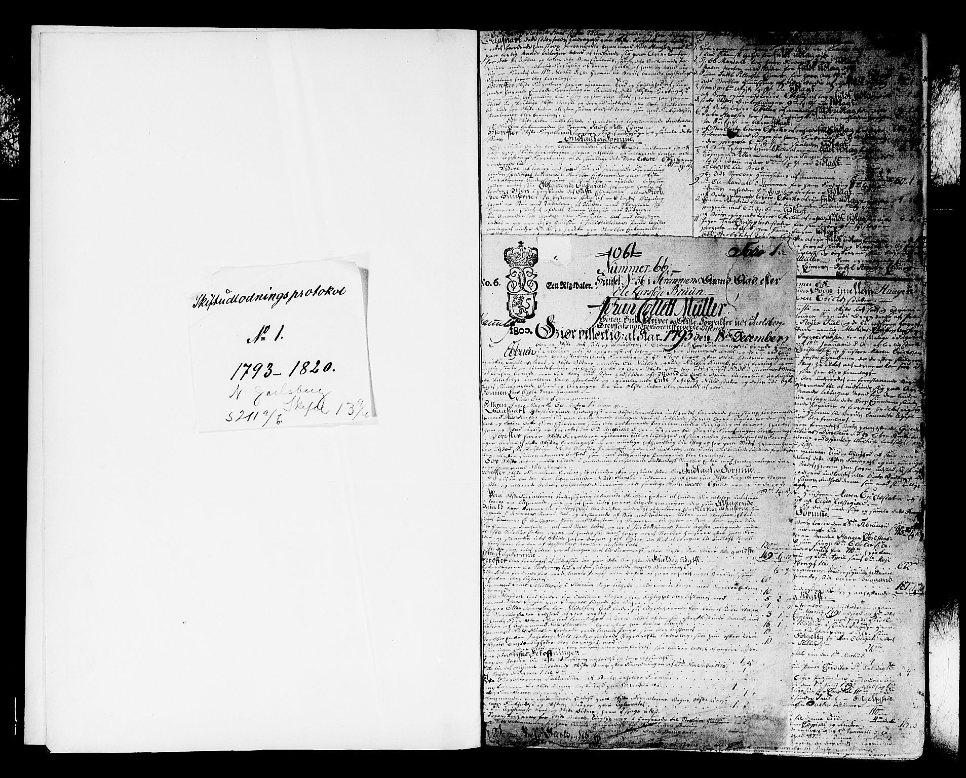 Nordre Jarlsberg sorenskriveri, SAKO/A-80/H/Hc/L0013: Skifteprotokoll, 1793-1819, s. 0b-1a