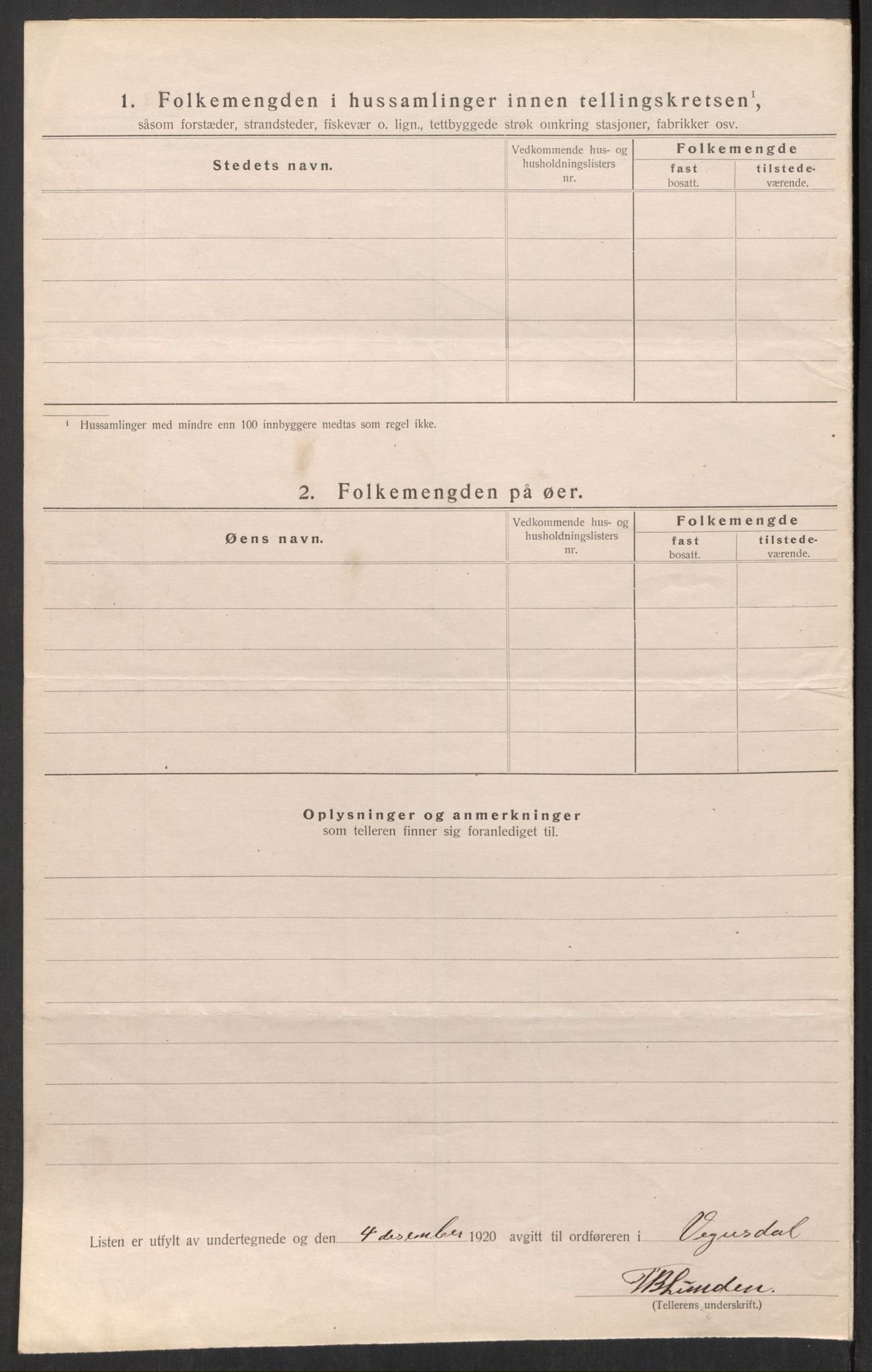 SAK, Folketelling 1920 for 0934 Vegusdal herred, 1920, s. 37