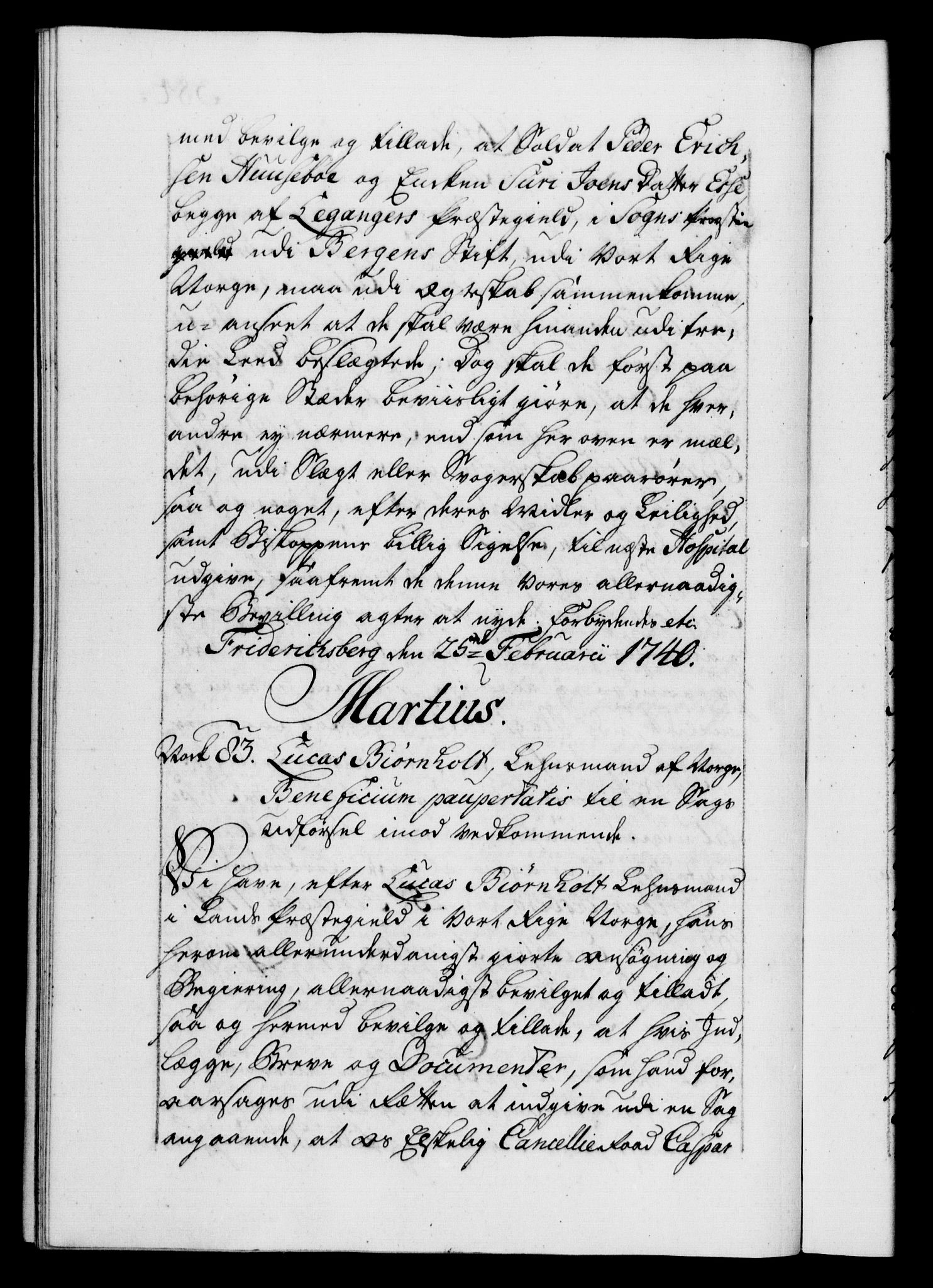 Danske Kanselli 1572-1799, RA/EA-3023/F/Fc/Fca/Fcaa/L0031: Norske registre, 1739-1740, s. 384b