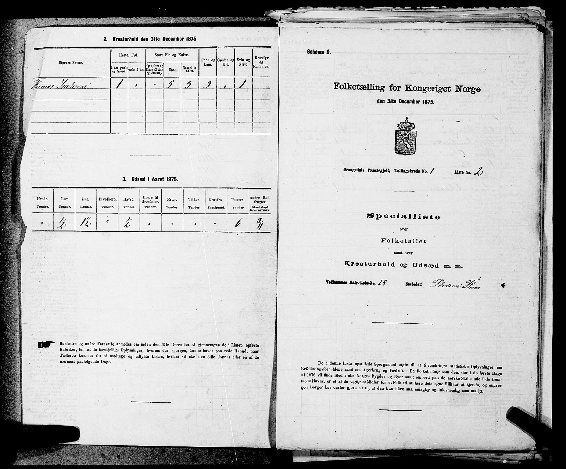 SAKO, Folketelling 1875 for 0817P Drangedal prestegjeld, 1875, s. 54