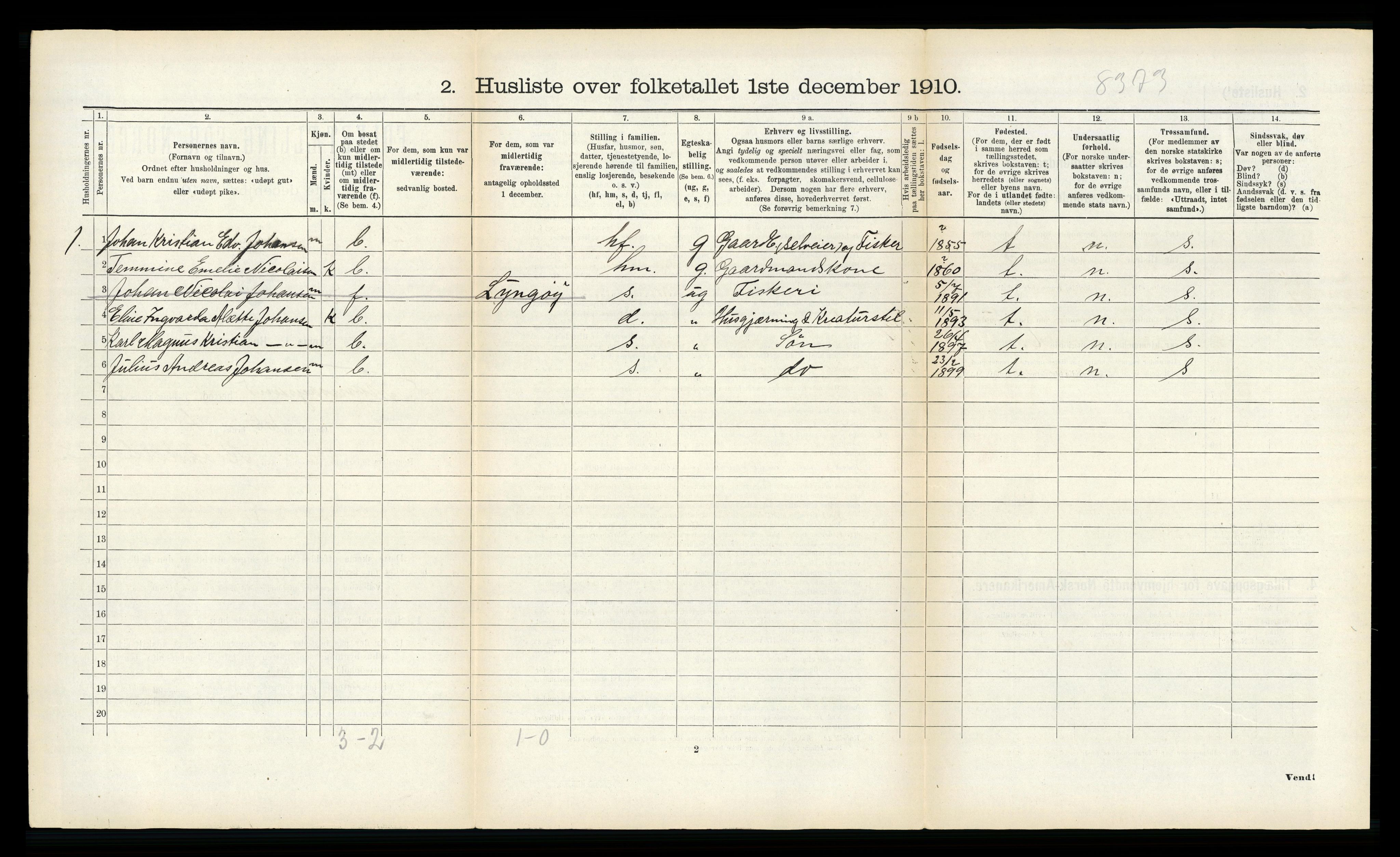 RA, Folketelling 1910 for 1934 Tromsøysund herred, 1910, s. 1356