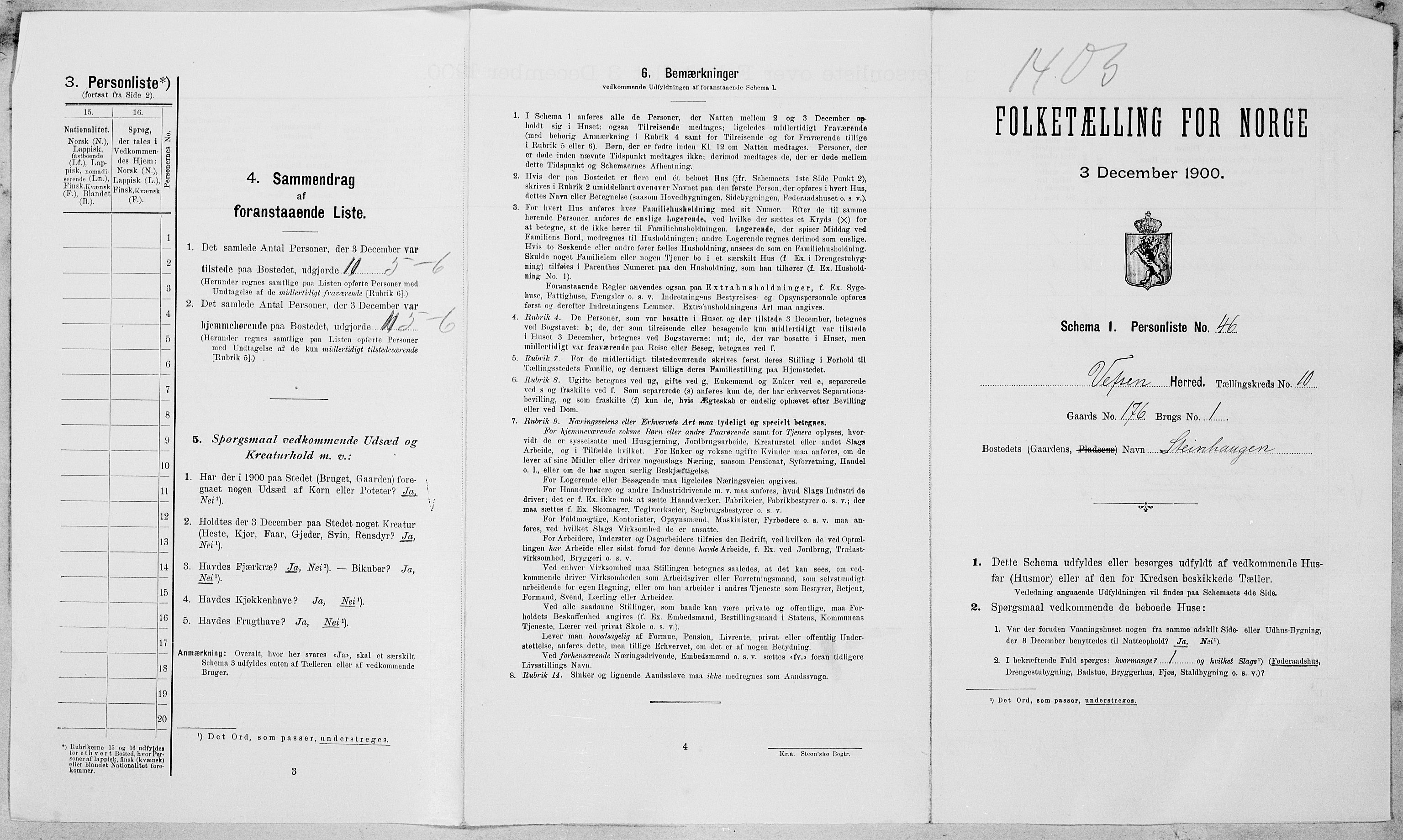 SAT, Folketelling 1900 for 1824 Vefsn herred, 1900, s. 969
