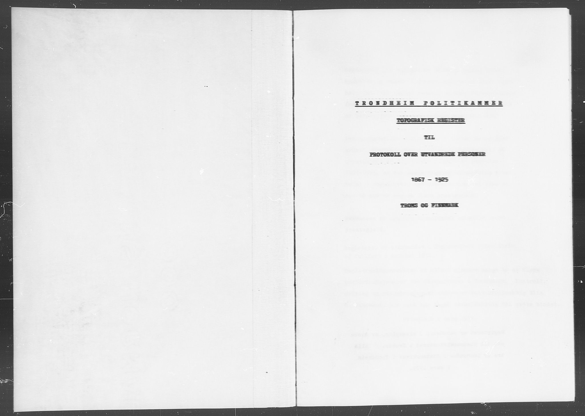 Trondheim politikammer, SAT/A-1887/1/32/L0019/0025: Registre til emigrantprotokollene / Topografisk register: Troms og Finnmark, 1867-1925