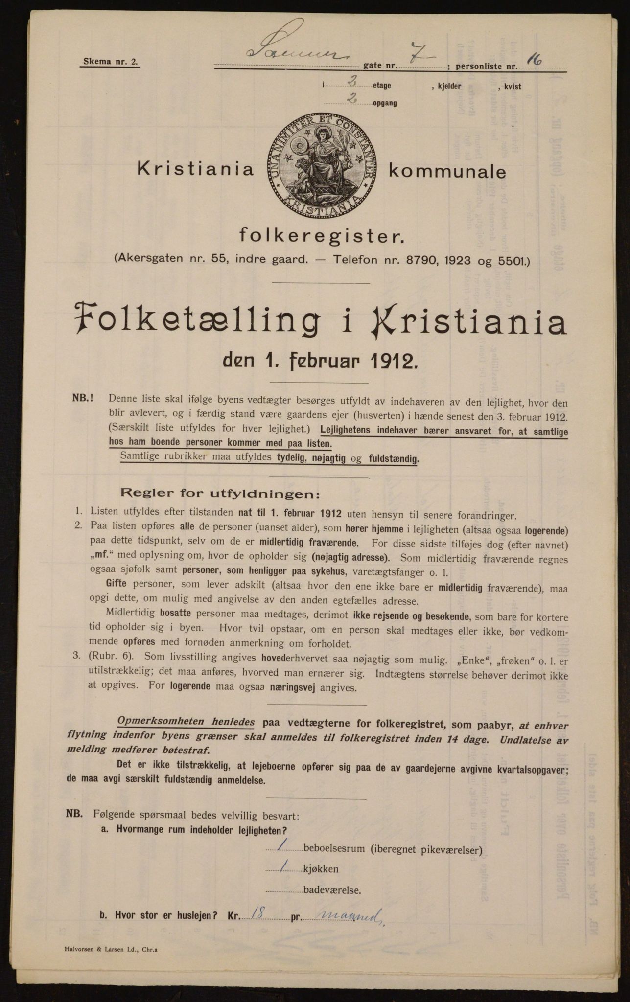 OBA, Kommunal folketelling 1.2.1912 for Kristiania, 1912, s. 88723