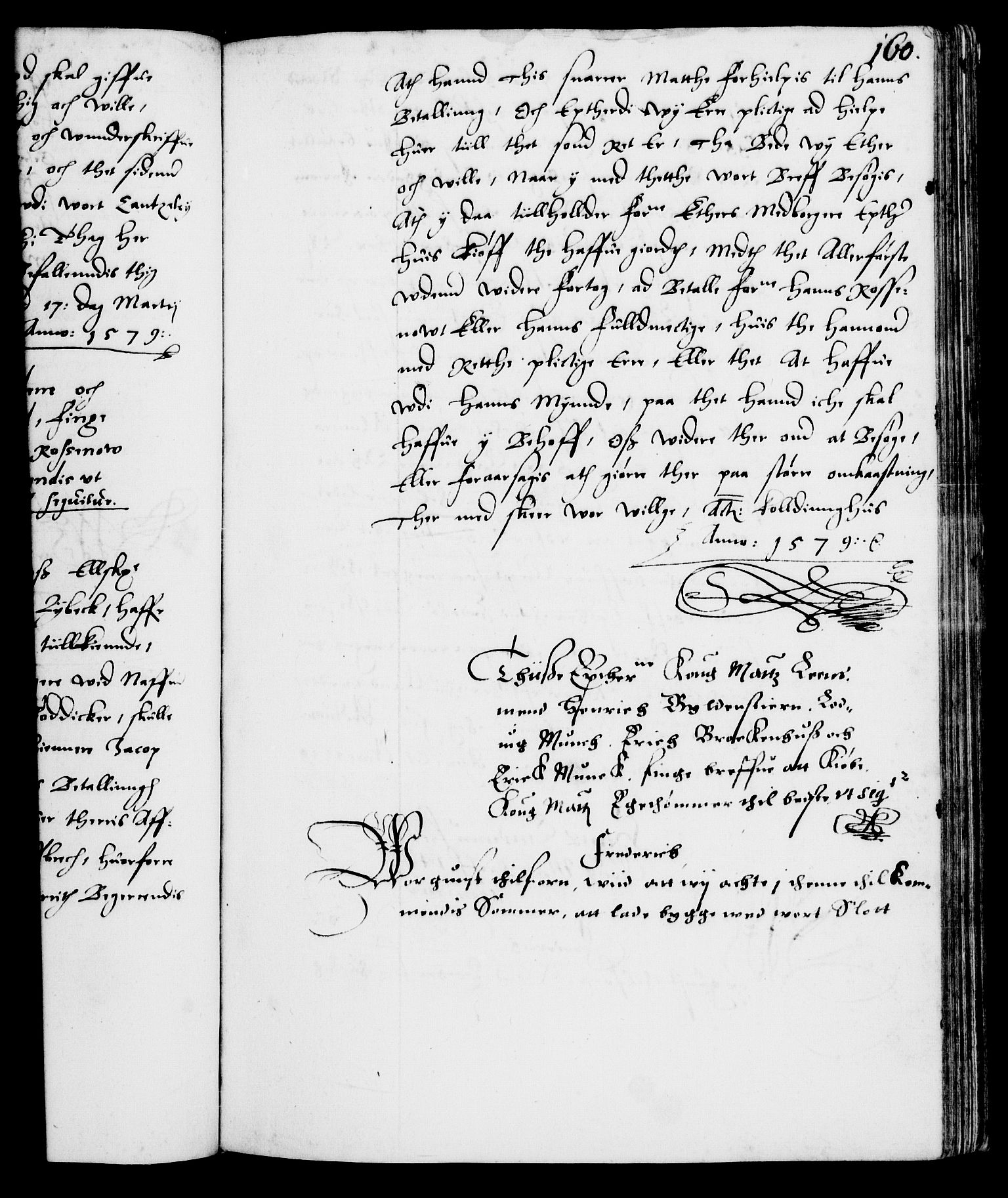 Danske Kanselli 1572-1799, AV/RA-EA-3023/F/Fc/Fca/Fcab/L0001: Norske tegnelser (mikrofilm), 1572-1588, s. 160a