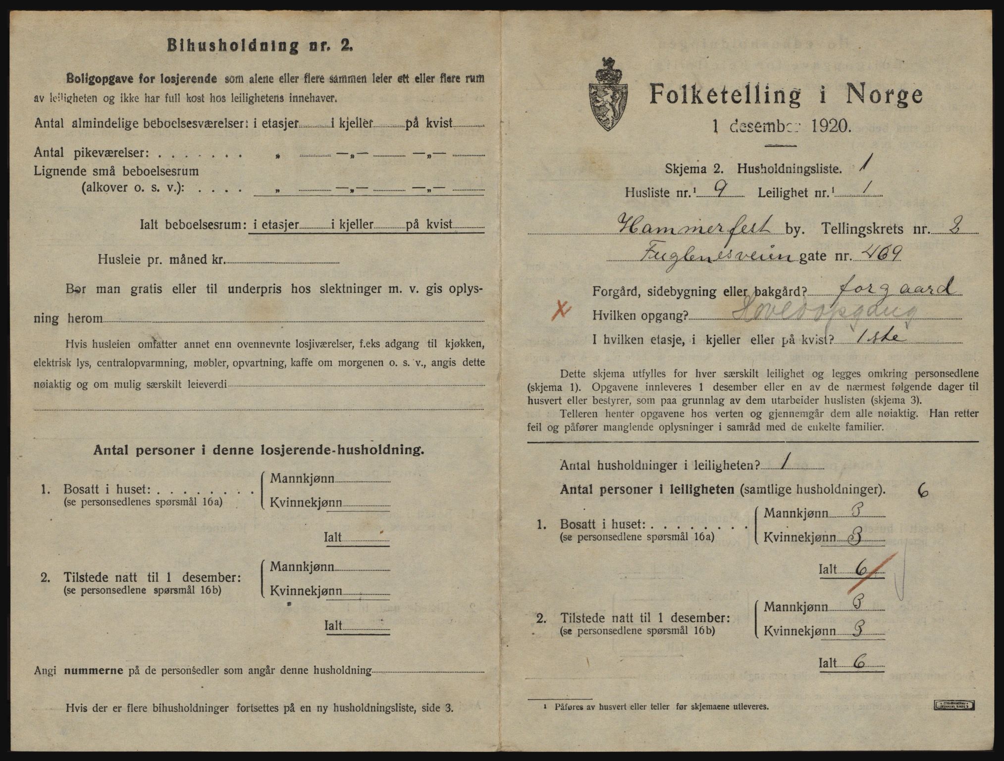 SATØ, Folketelling 1920 for 2001 Hammerfest kjøpstad, 1920, s. 1910